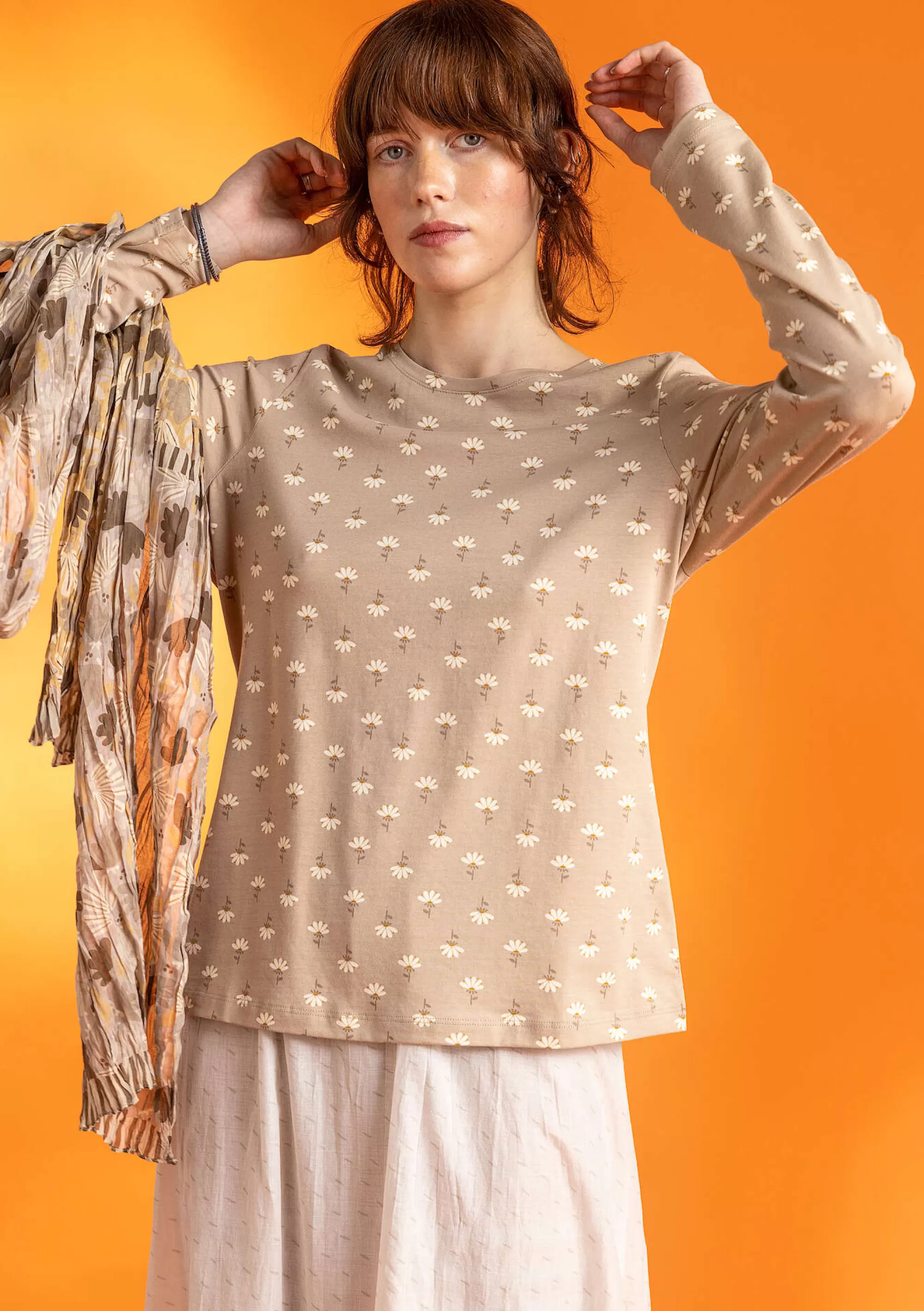Pullover & Shirts | Skandinavische Mode^Gudrun Sjödén Jerseyshirt Stella Aus Bio-Baumwolle/Elasthan dunkelnatur-gemustert