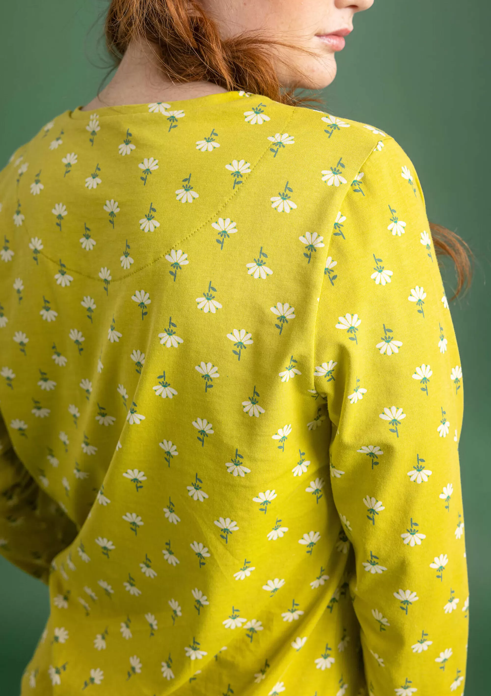 Pullover & Shirts | Skandinavische Mode^Gudrun Sjödén Jerseyshirt Stella Aus Bio-Baumwolle/Elasthan limettengrün-gemustert