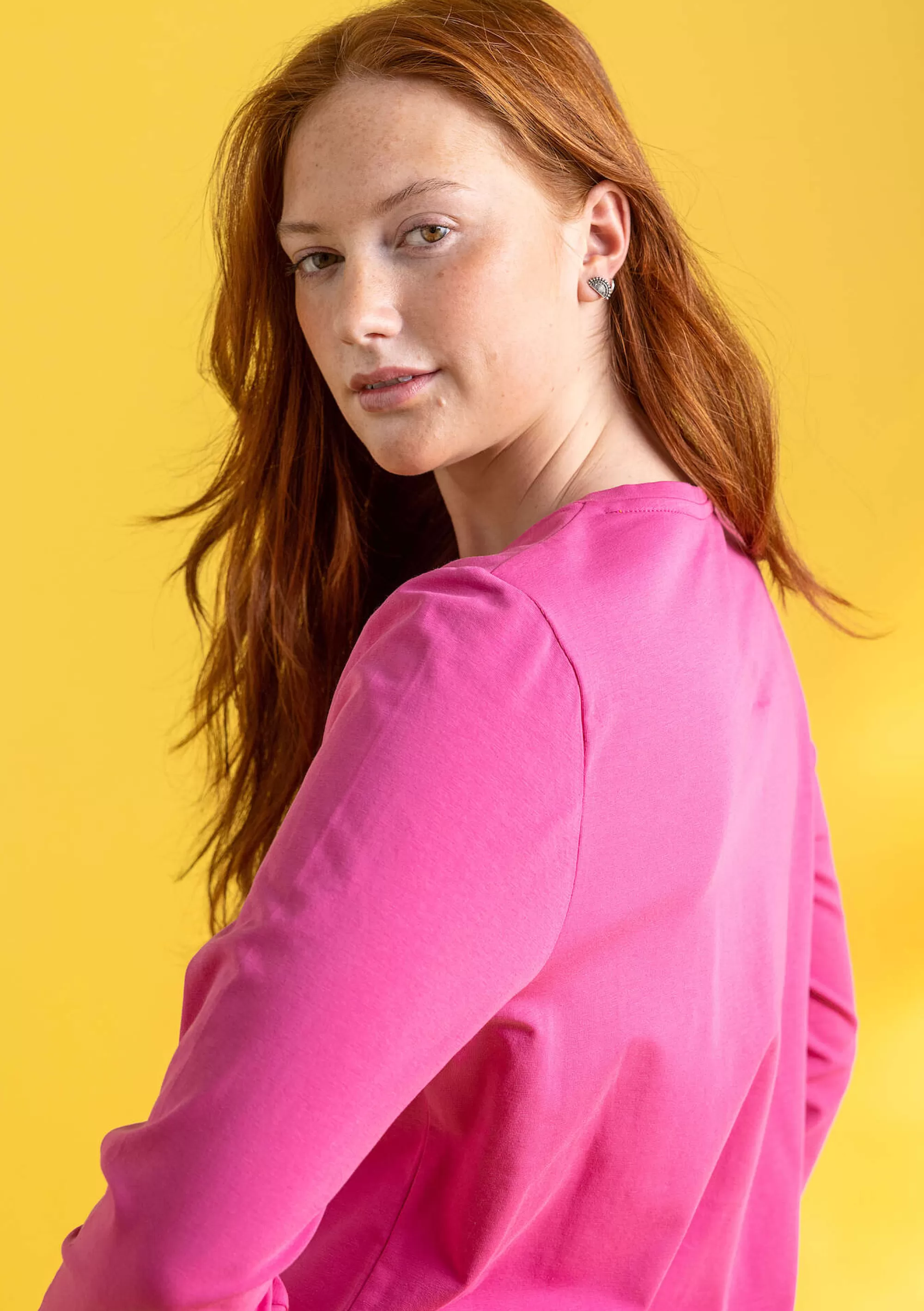 Pullover & Shirts | Skandinavische Mode^Gudrun Sjödén Jerseyshirt Stella Aus Bio-Baumwolle/Elasthan dunkelpfingstrose