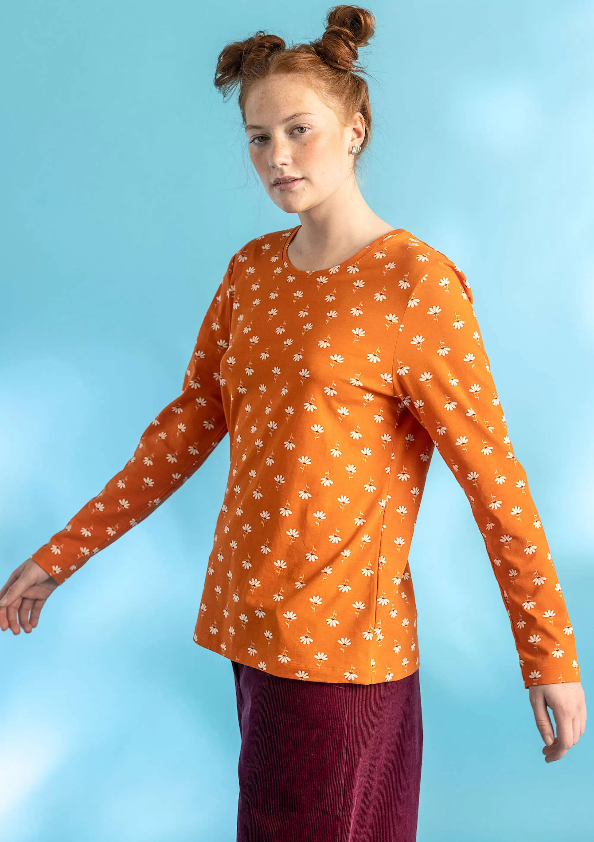 Pullover & Shirts | Skandinavische Mode^Gudrun Sjödén Jerseyshirt Stella Aus Bio-Baumwolle/Elasthan vogelbeere-gemustert