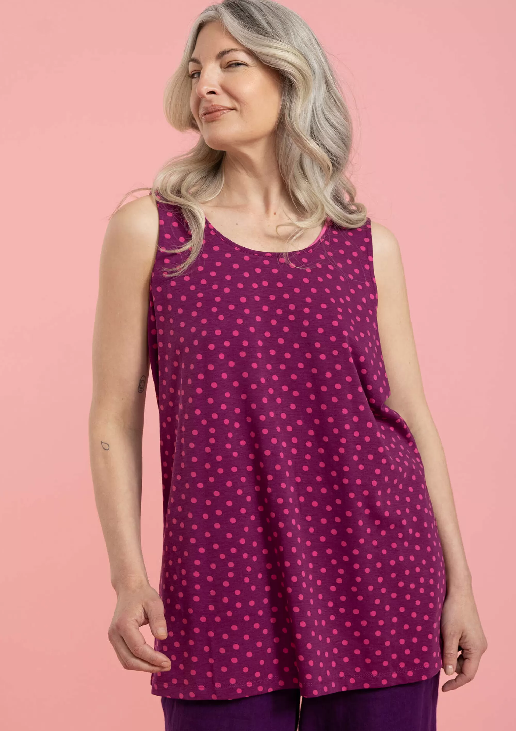 Pullover & Shirts | Öko-Baumwolle^Gudrun Sjödén Jerseytop Dot Aus Bio-Baumwolle/Modal/Elasthan traube