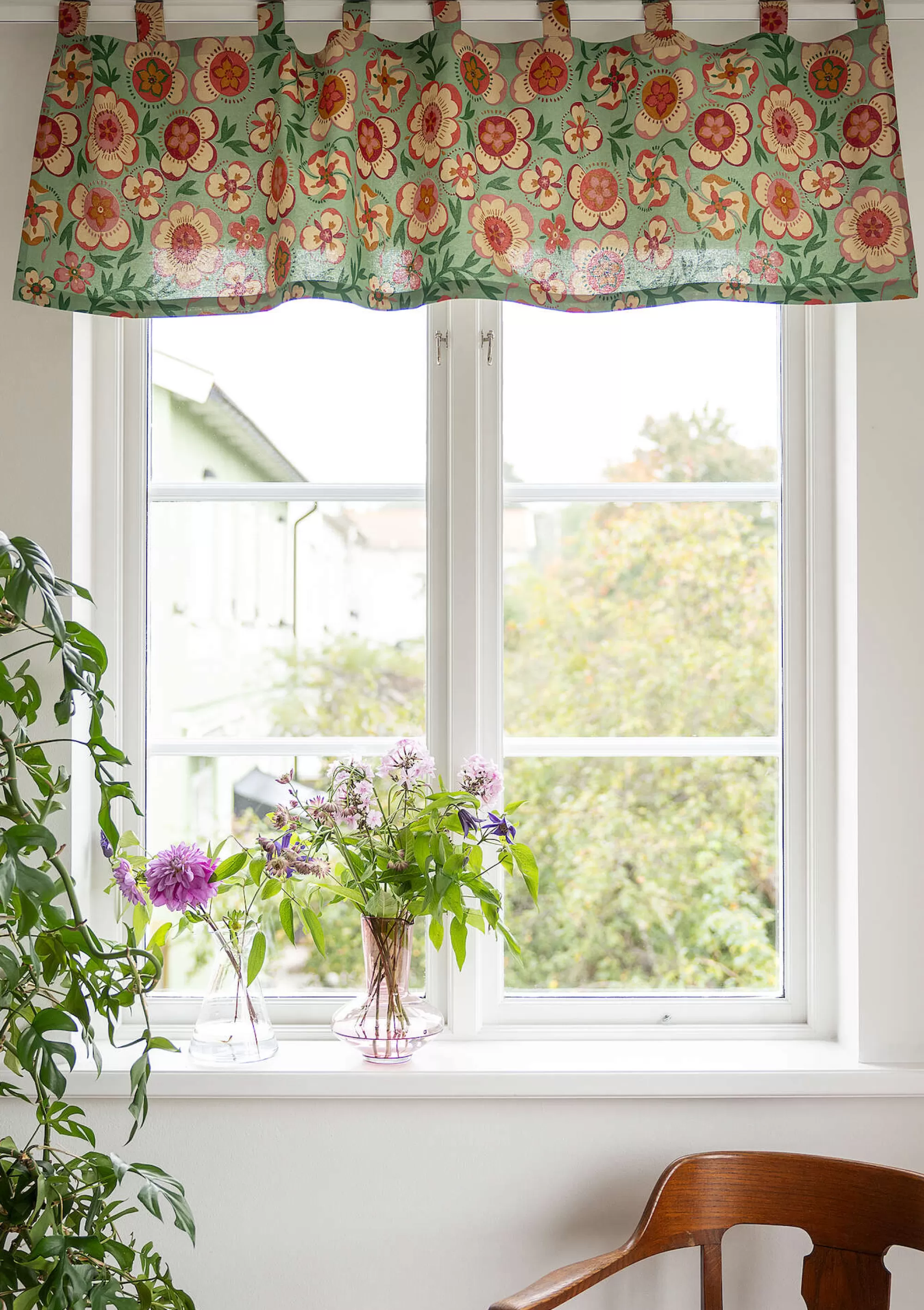 Gardinen^Gudrun Sjödén Kaffeehausgardine Desert Bloom Aus Bio-Baumwolle staubgrün