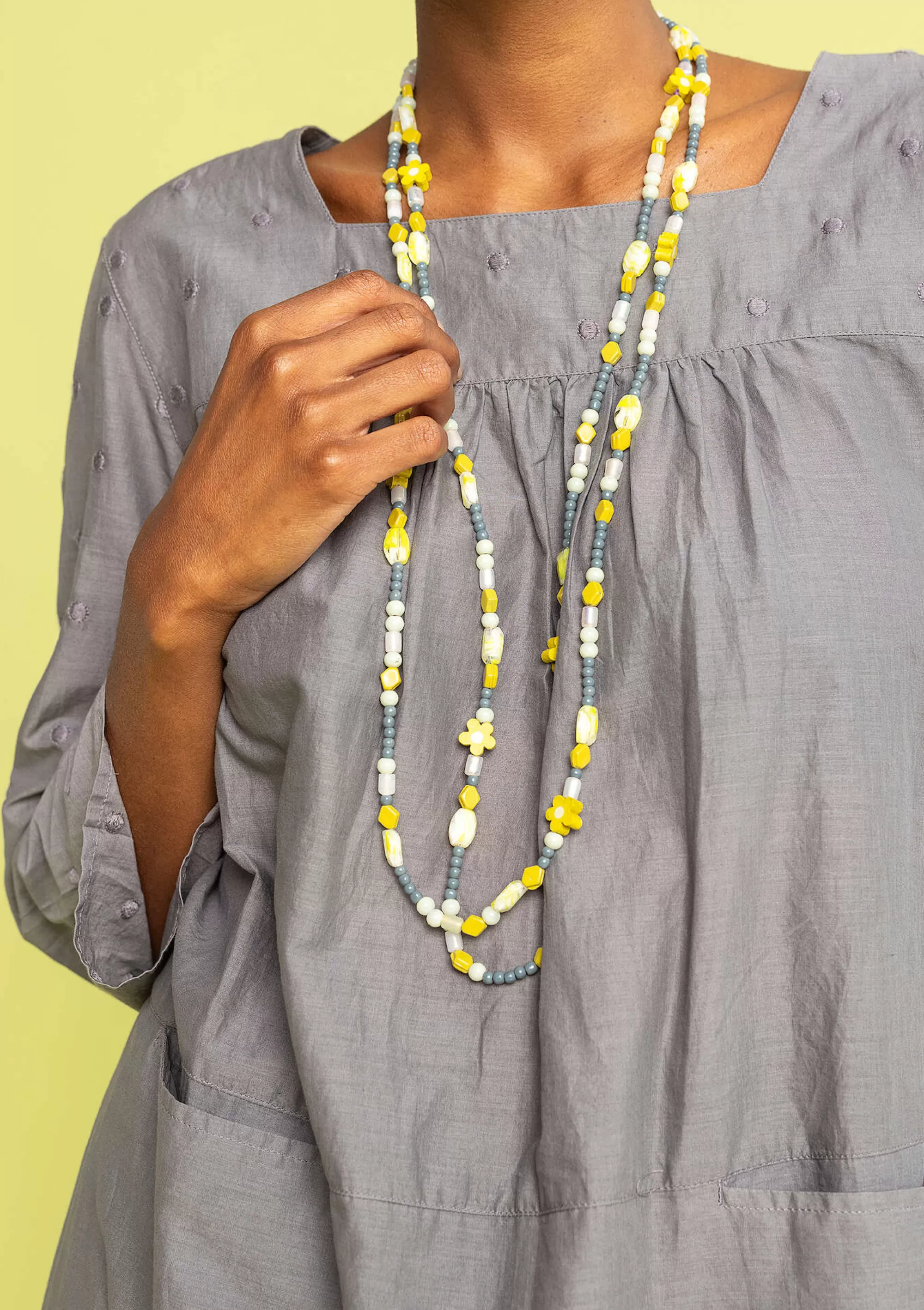 Schmuck | Accessoires^Gudrun Sjödén Kette Jane Aus Recycling-Glasperlen natur
