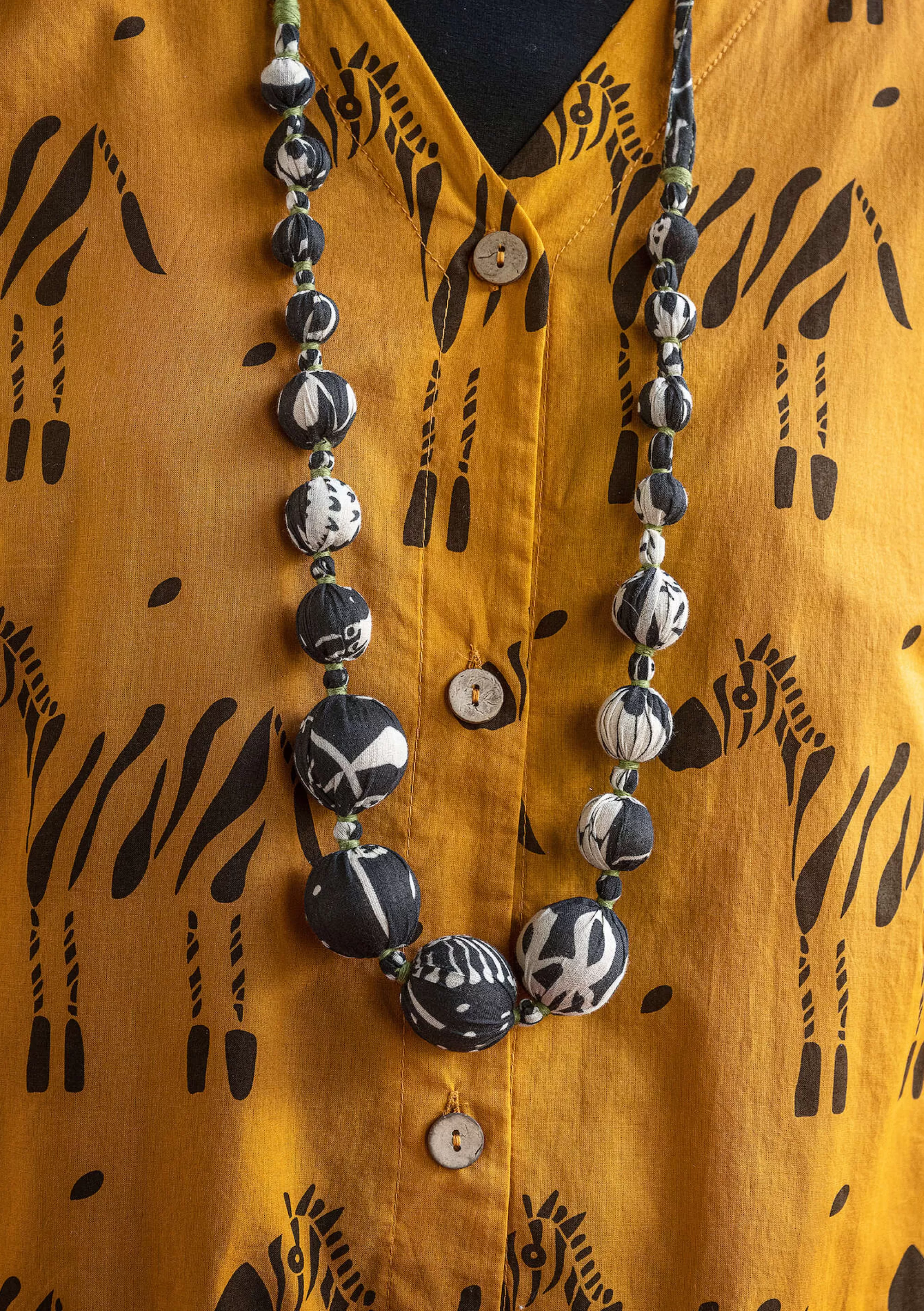 Accessoires | Schmuck^Gudrun Sjödén Kette Zuri Aus Bio-Baumwolle/Recyclingholz schwarz