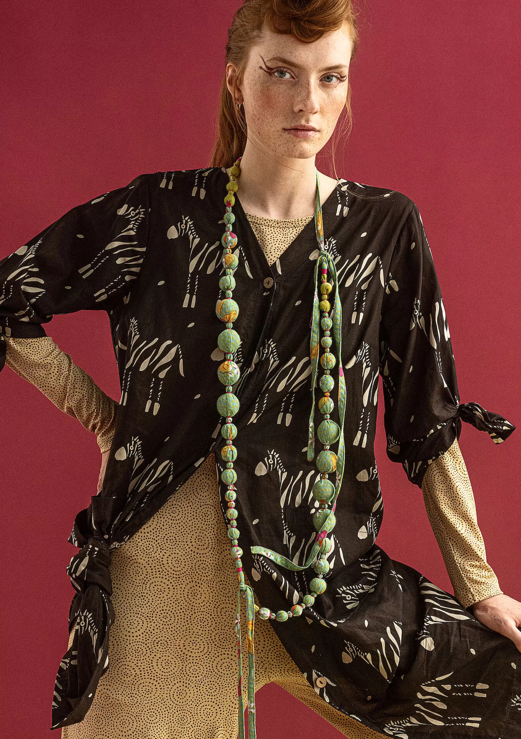 Accessoires | Schmuck^Gudrun Sjödén Kette Zuri Aus Bio-Baumwolle/Recyclingholz jade