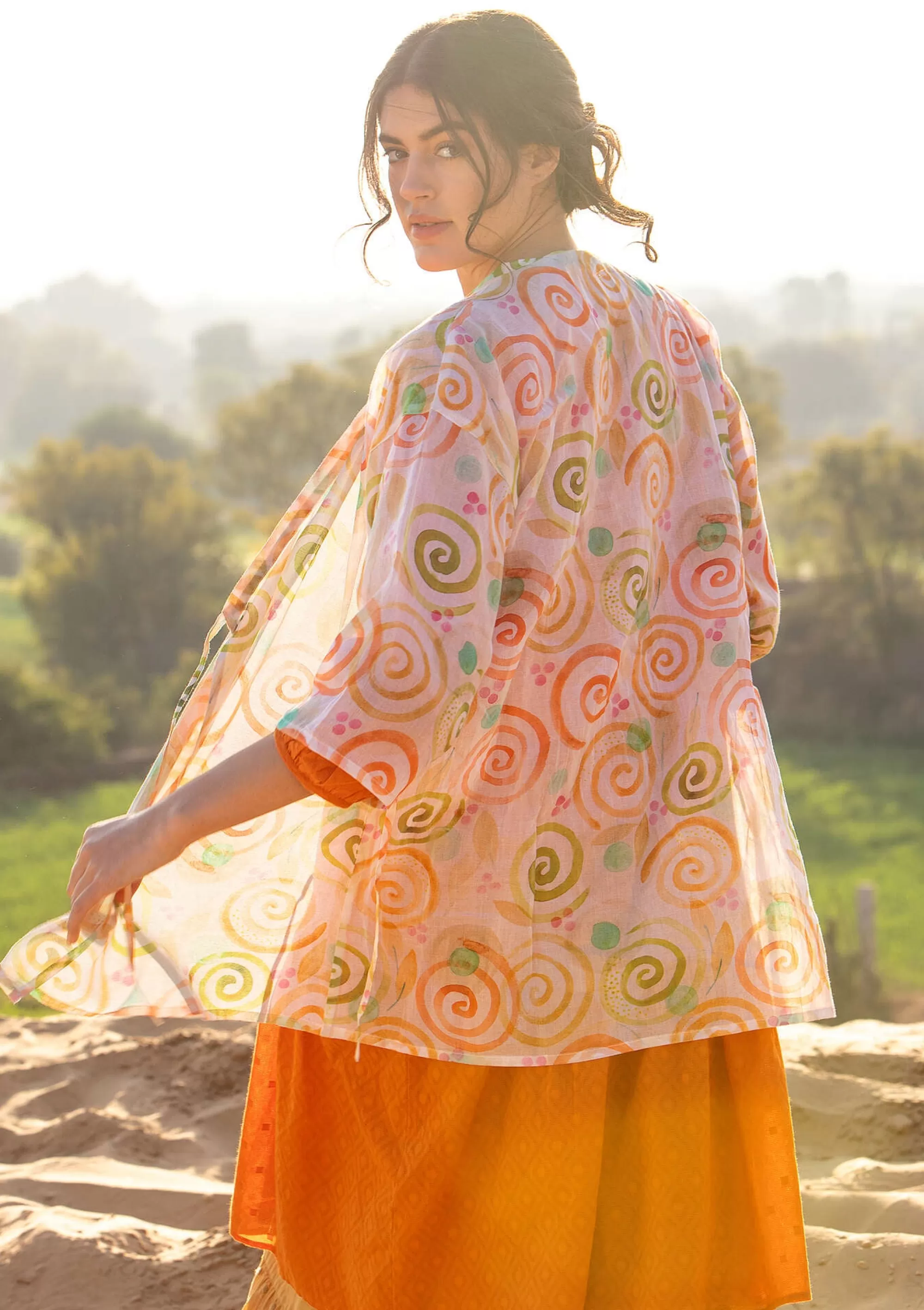 Strickjacken | Jacken & Mäntel^Gudrun Sjödén Kimono Cumulus Aus Baumwollgewebe hellsand