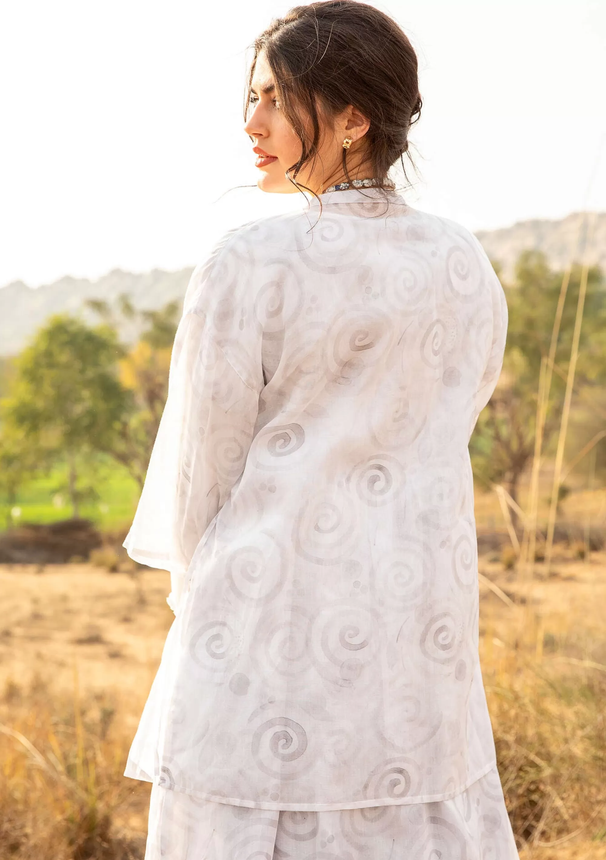 Jacken & Mäntel | Strickjacken^Gudrun Sjödén Kimono Cumulus Aus Baumwollgewebe weiß