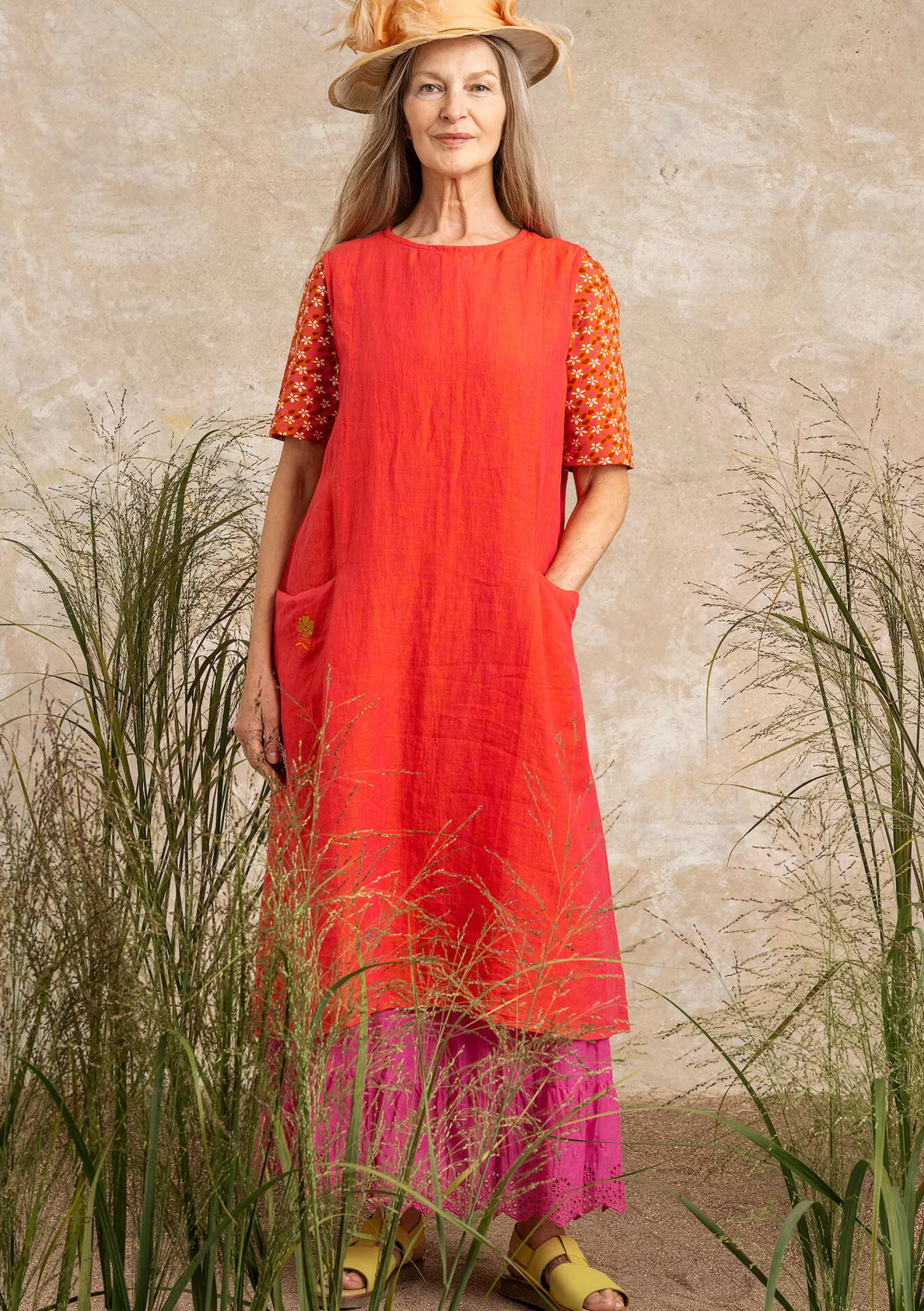 Kleider | Leinenkleidung^Gudrun Sjödén Kleid Aus Leinengewebe radieschen