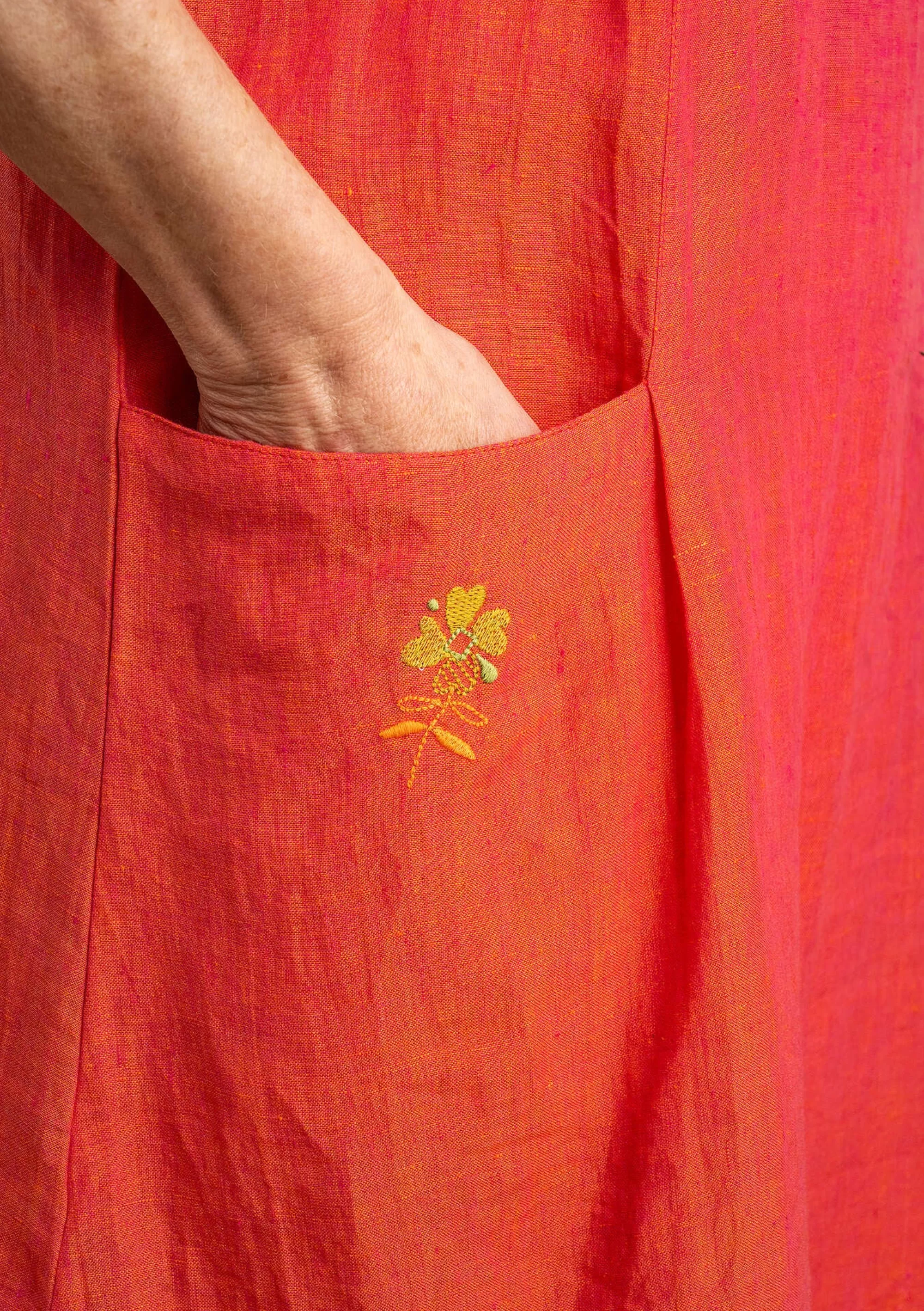 Kleider | Leinenkleidung^Gudrun Sjödén Kleid Aus Leinengewebe radieschen