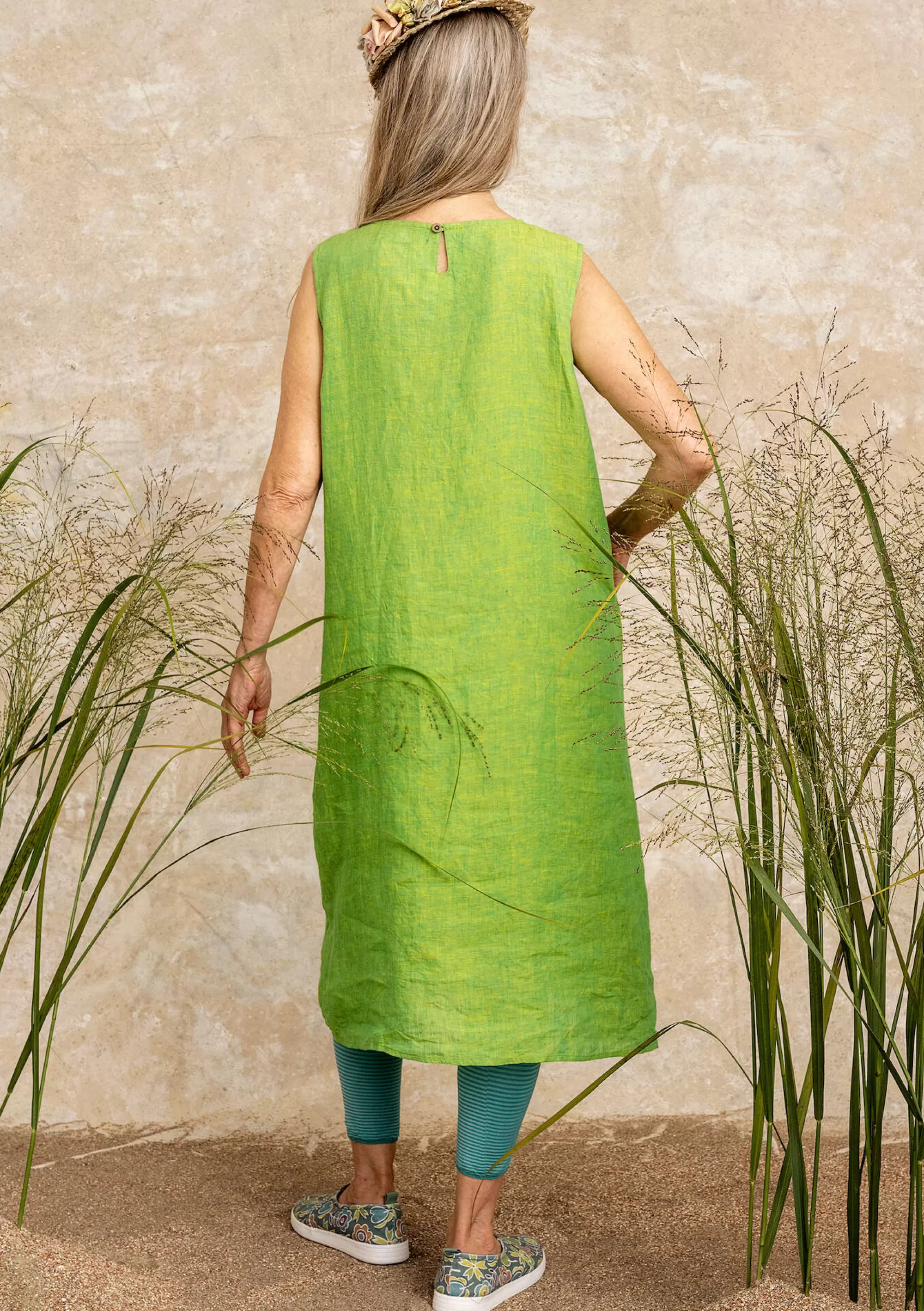 Kleider | Leinenkleidung^Gudrun Sjödén Kleid Aus Leinengewebe erbsengrün