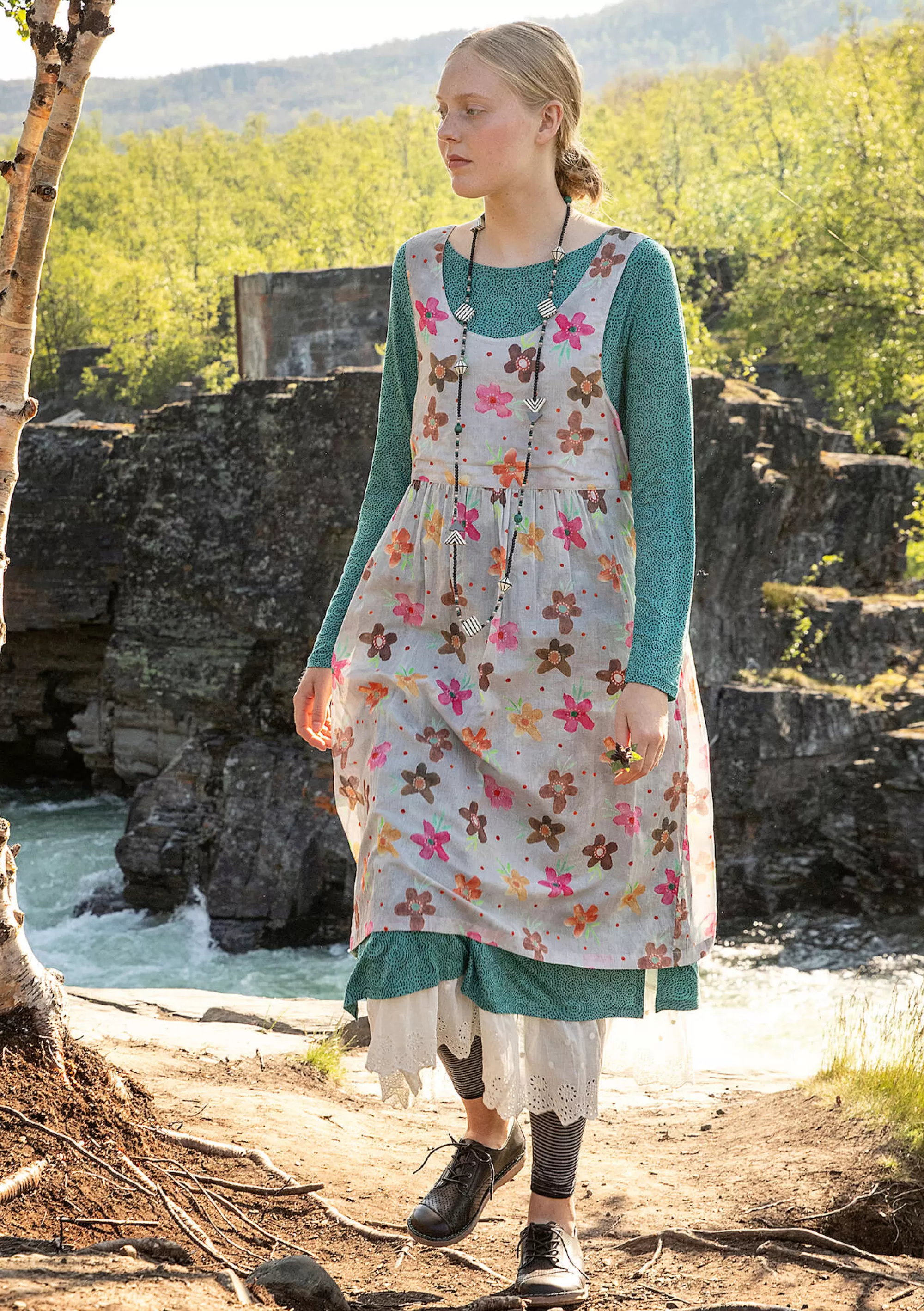 Kleider | Öko-Baumwolle^Gudrun Sjödén Kleid Brush Aus Bio-Baumwollgewebe graureiher
