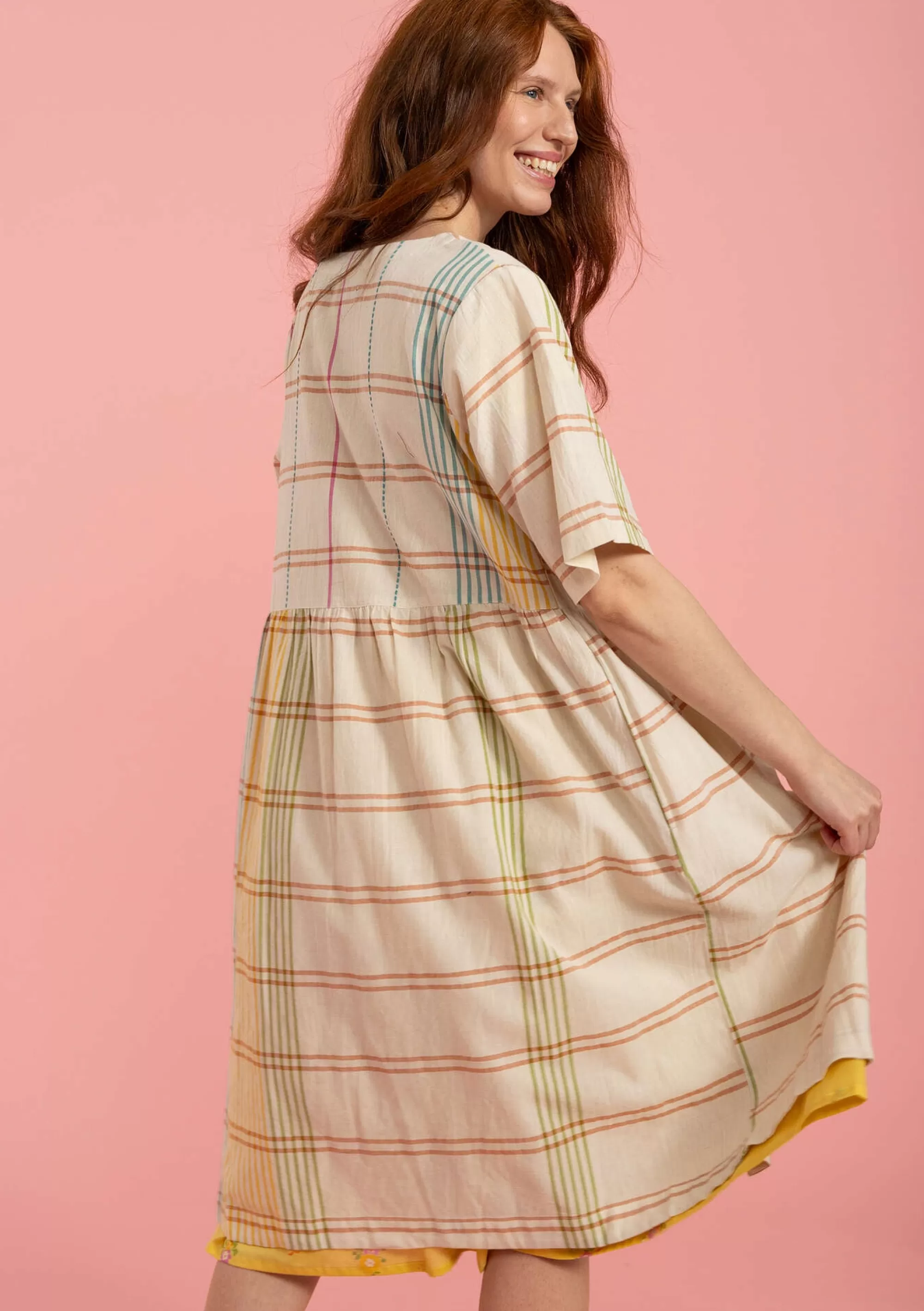 Kleider^Gudrun Sjödén Kleid Fields Aus Baumwollgewebe ungebleicht