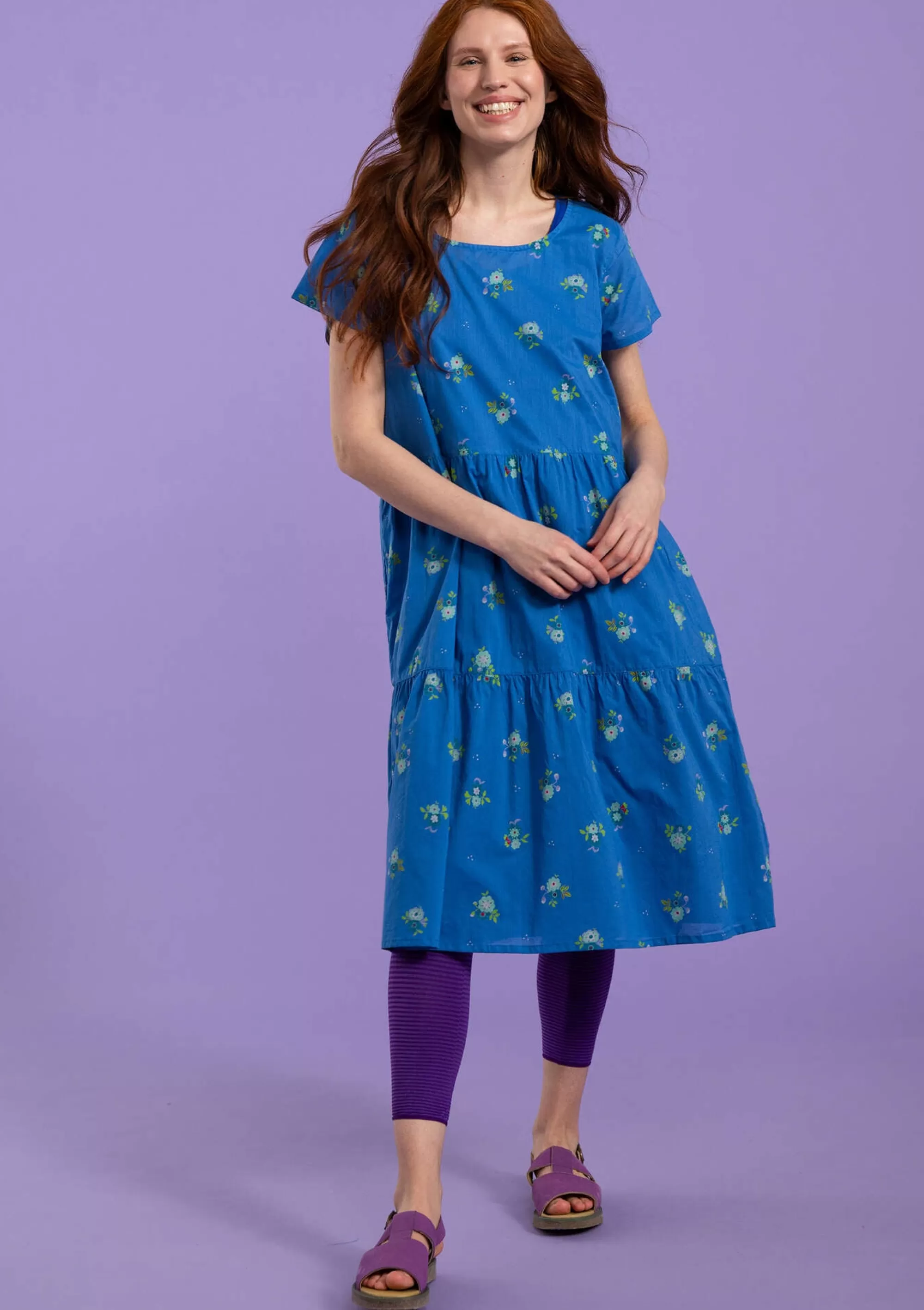 Kleider | Öko-Baumwolle^Gudrun Sjödén Kleid Fleur Aus Bio-Baumwollgewebe mittelmeerblau