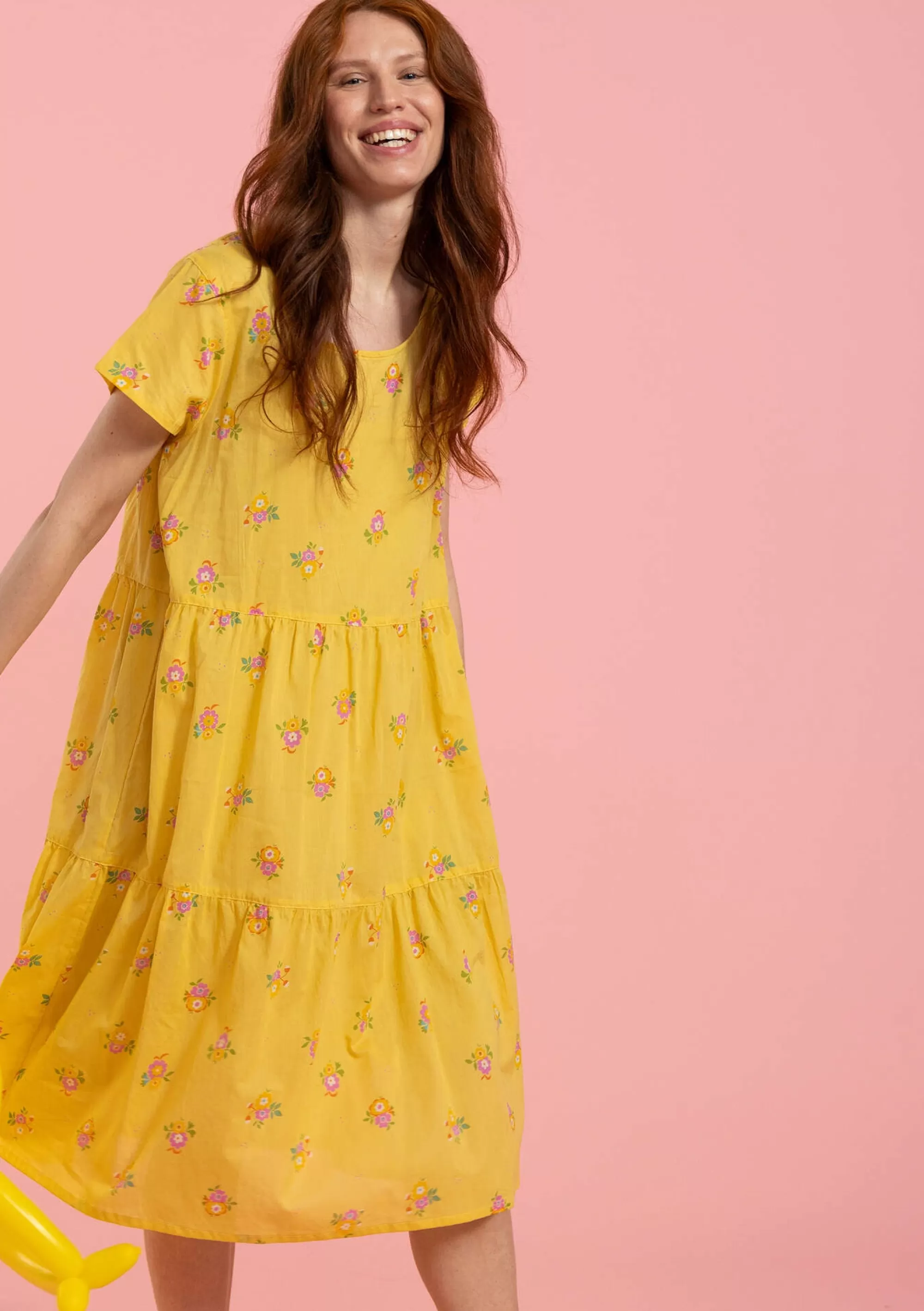 Kleider | Öko-Baumwolle^Gudrun Sjödén Kleid Fleur Aus Bio-Baumwollgewebe goldregen