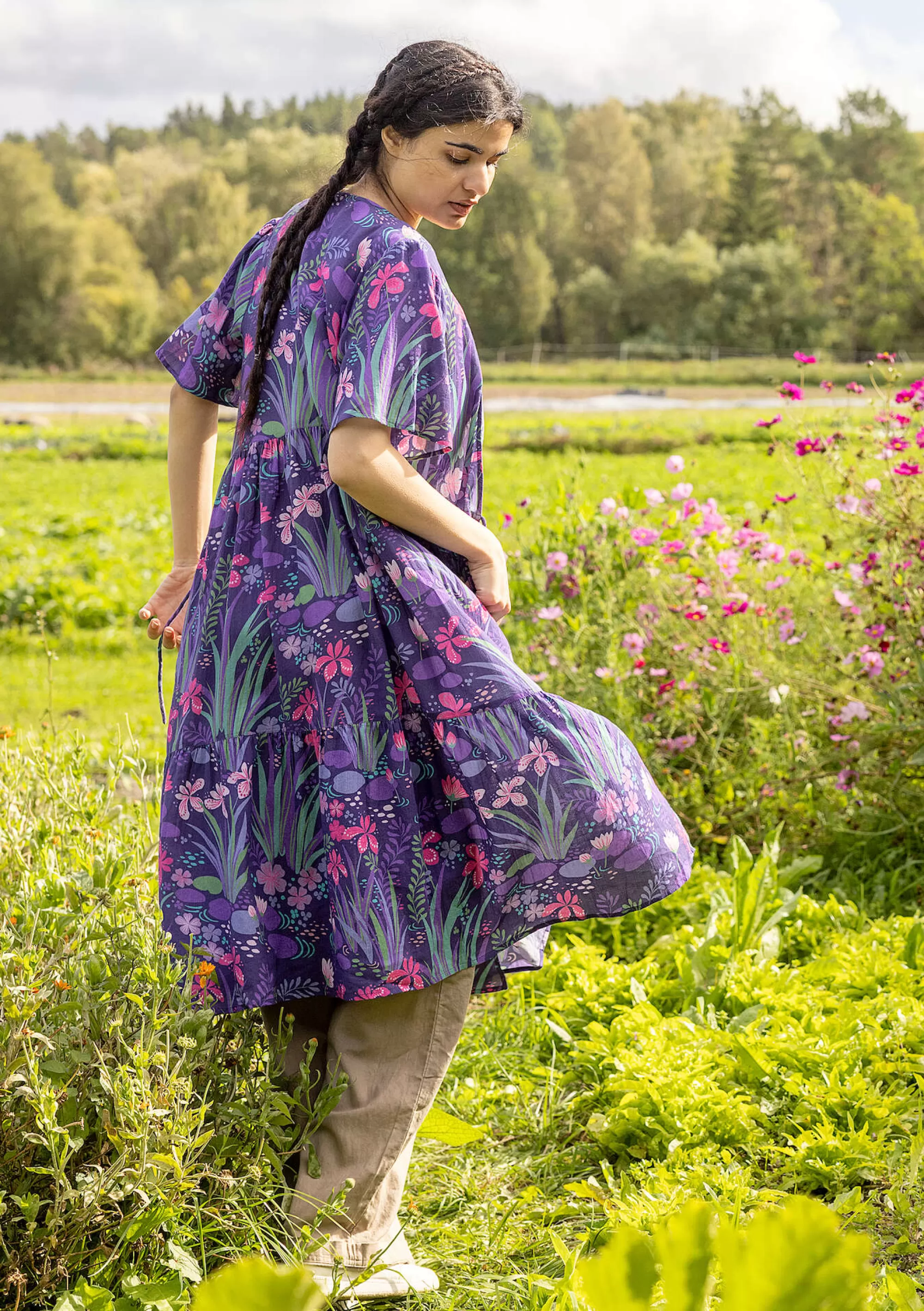 Kleider | Öko-Baumwolle^Gudrun Sjödén Kleid Iris Aus Bio-Baumwollgewebe dunkelamethyst