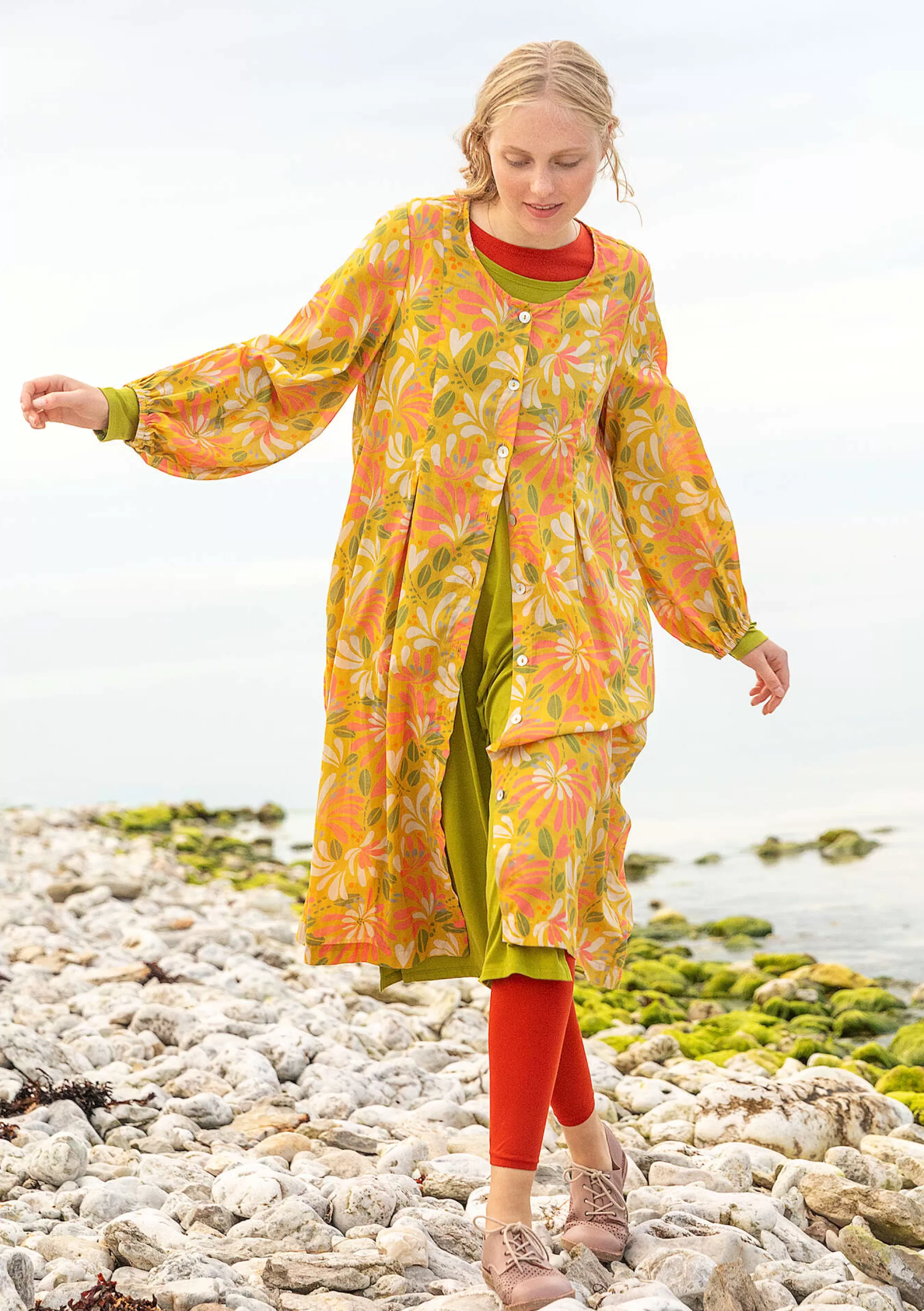 Kleider | Öko-Baumwolle^Gudrun Sjödén Kleid Kaprifol Aus Bio-Baumwolle ananas