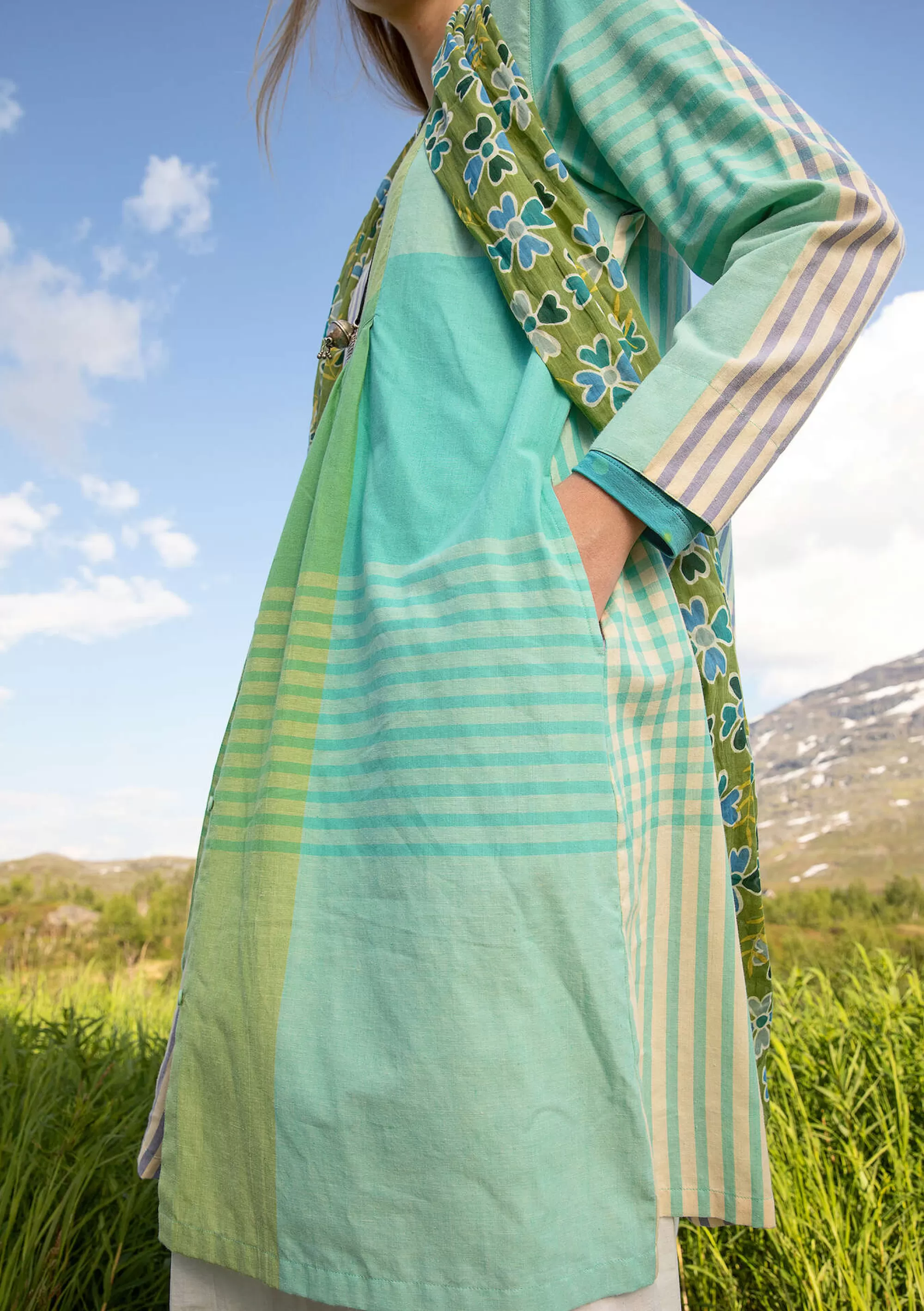 Kleider | Öko-Baumwolle^Gudrun Sjödén Kleid Madras Aus Bio-Baumwollgewebe jade