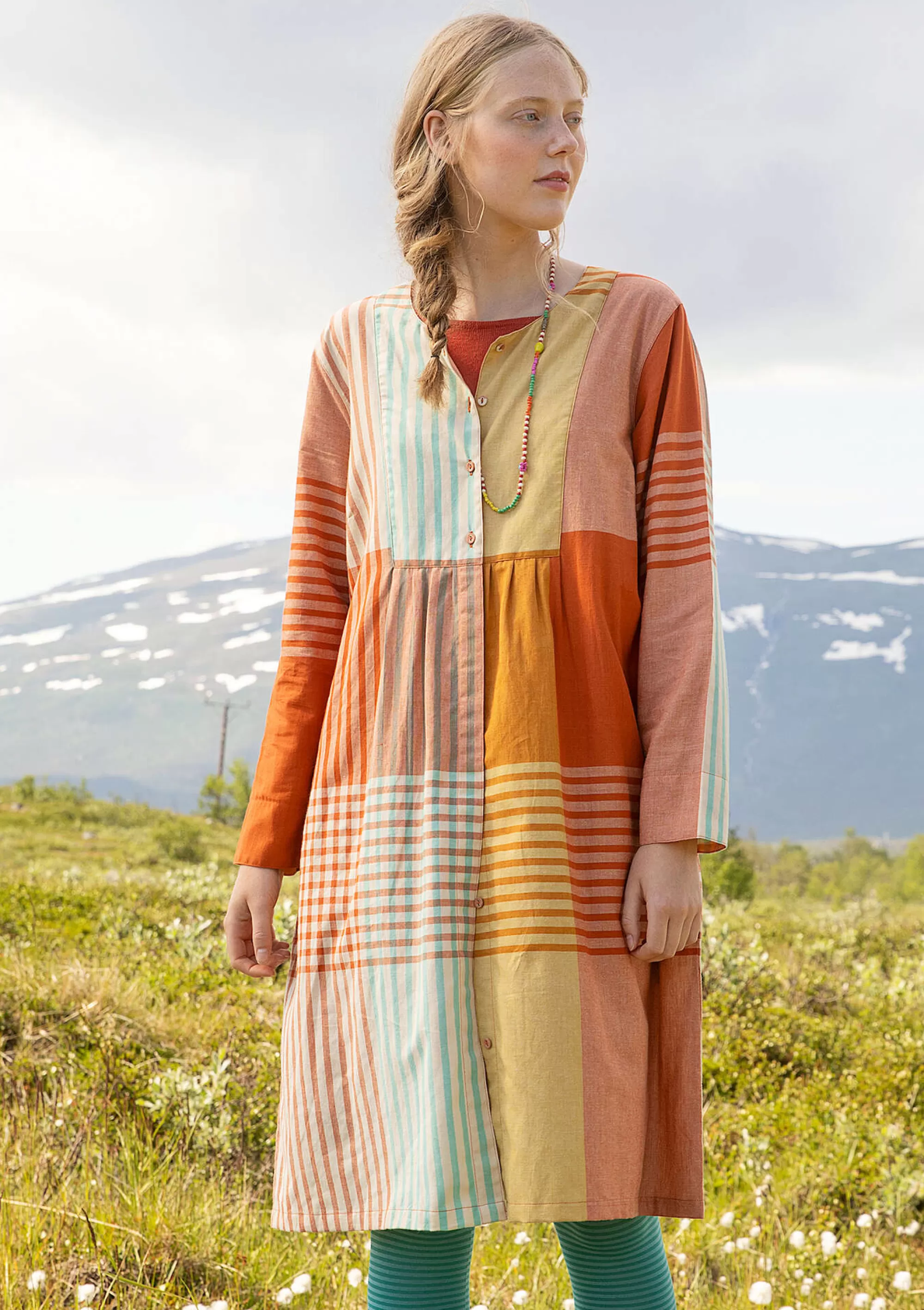 Kleider | Öko-Baumwolle^Gudrun Sjödén Kleid Madras Aus Bio-Baumwollgewebe masala