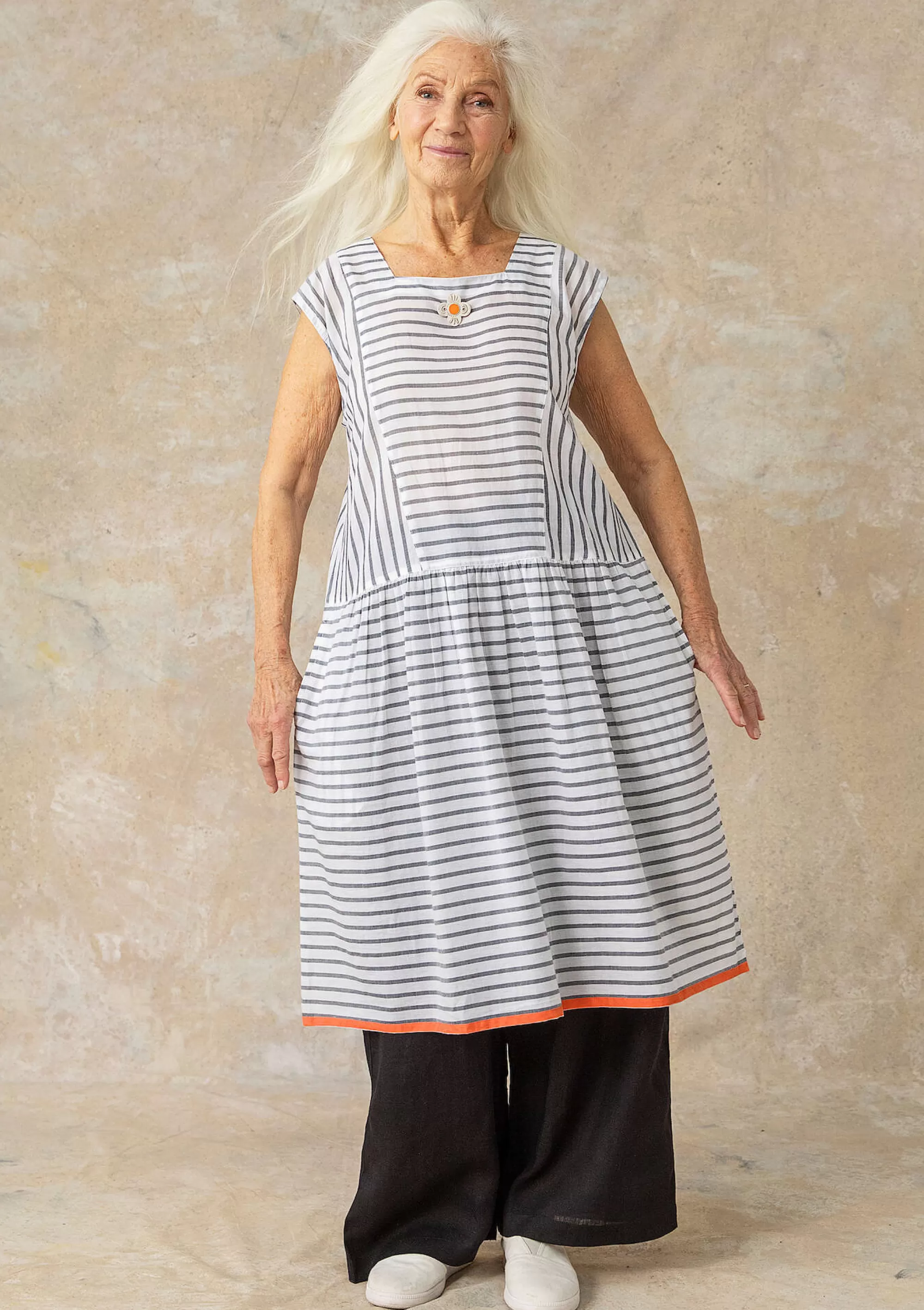 Kleider | Öko-Baumwolle^Gudrun Sjödén Kleid Nord Aus Bio-Baumwollgewebe halbgebleicht