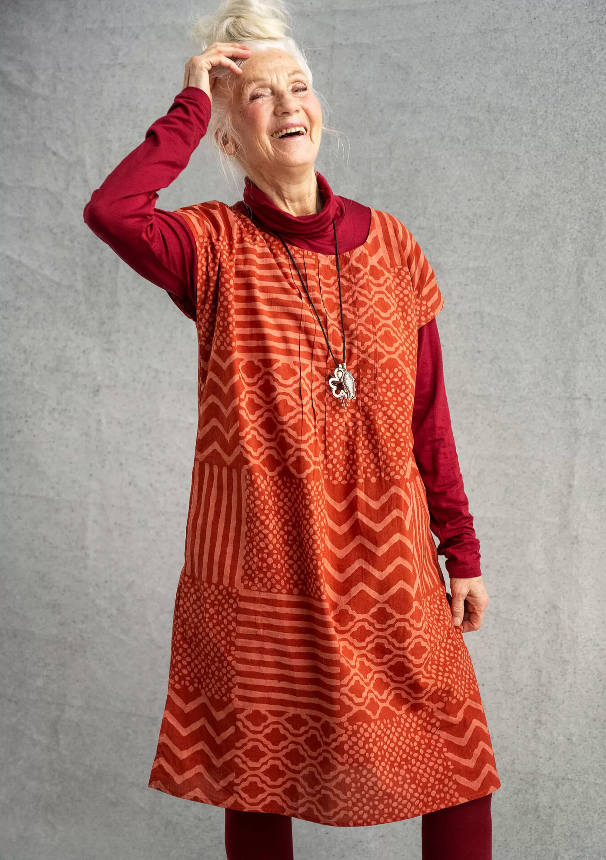 Kleider | Öko-Baumwolle^Gudrun Sjödén Kleid Ritu Aus Bio-Baumwollgewebe krapprot