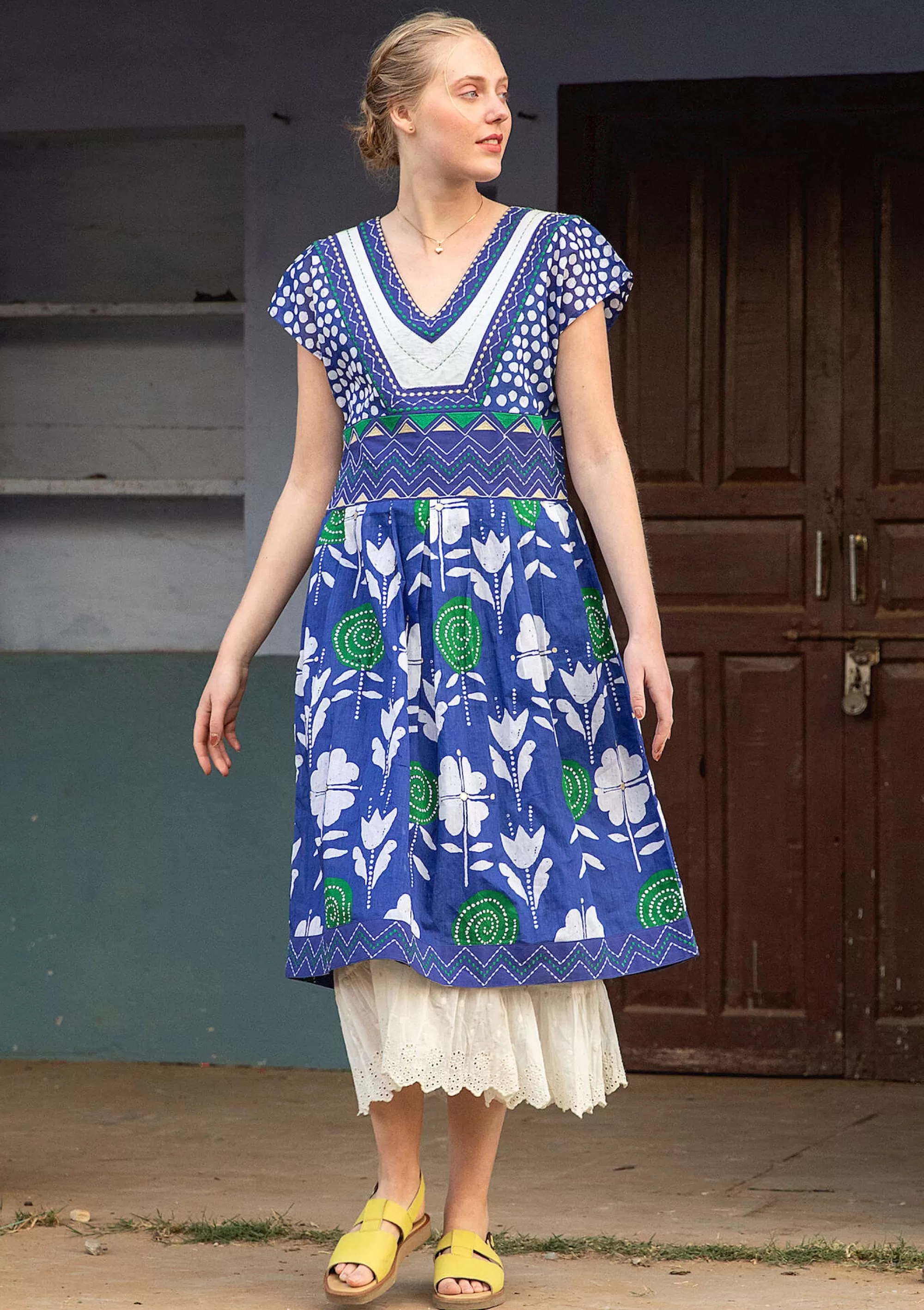 Kleider | Öko-Baumwolle^Gudrun Sjödén Kleid Rosamunda Aus Baumwollgewebe tiefblau