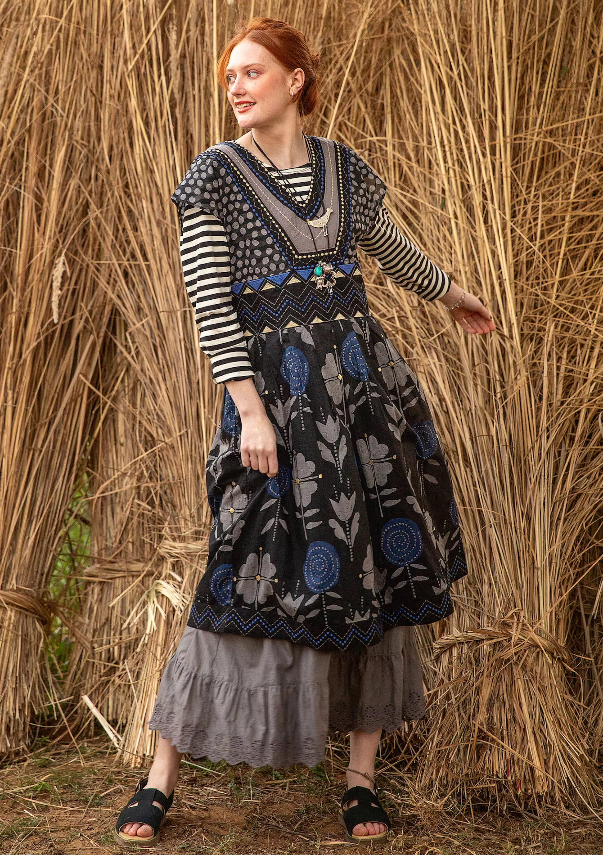 Kleider | Öko-Baumwolle^Gudrun Sjödén Kleid Rosamunda Aus Baumwollgewebe schwarz