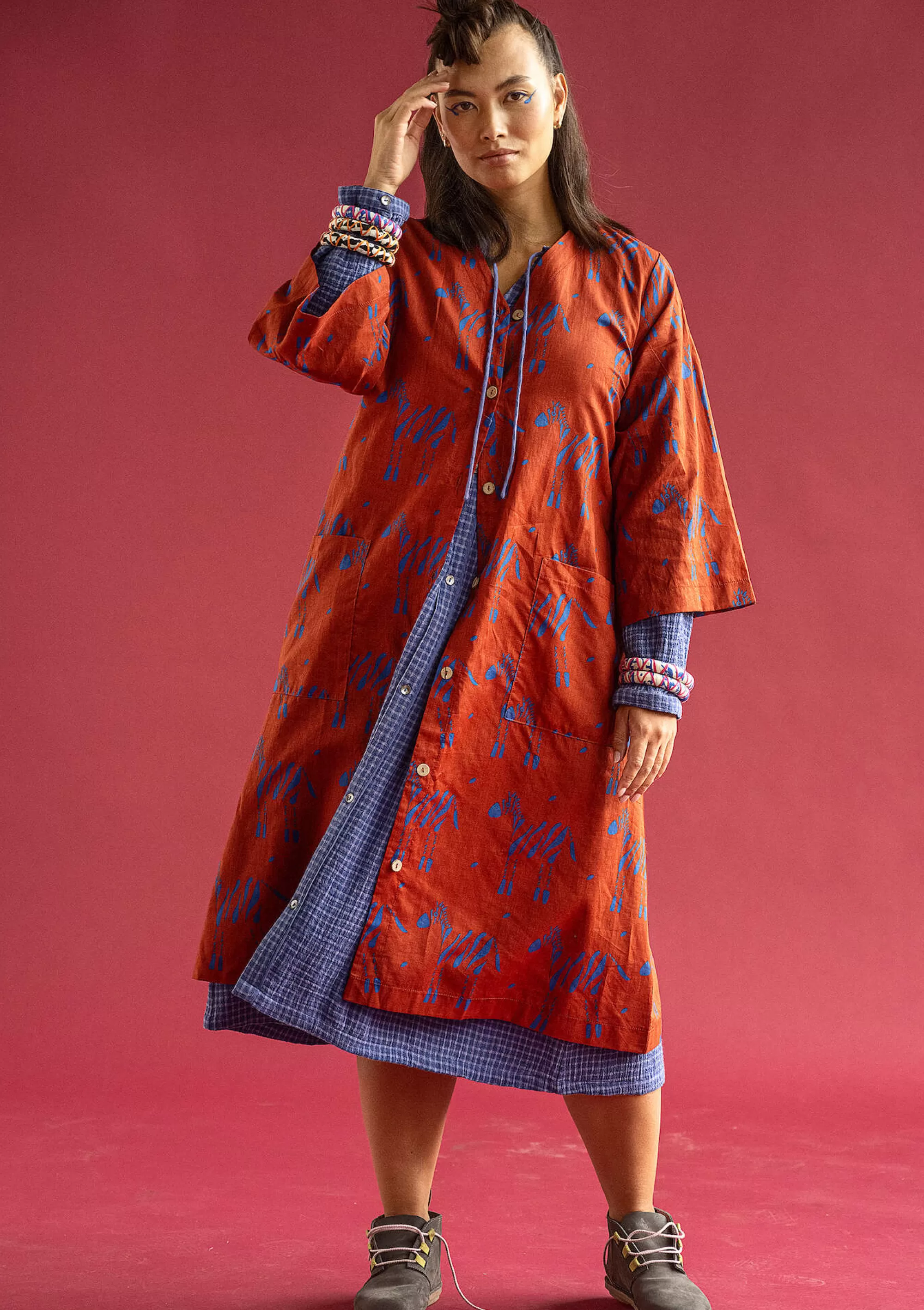 Kleider | Kleider im Hippie-Stil^Gudrun Sjödén Kleid Zebra Aus Bio-Baumwolle rost