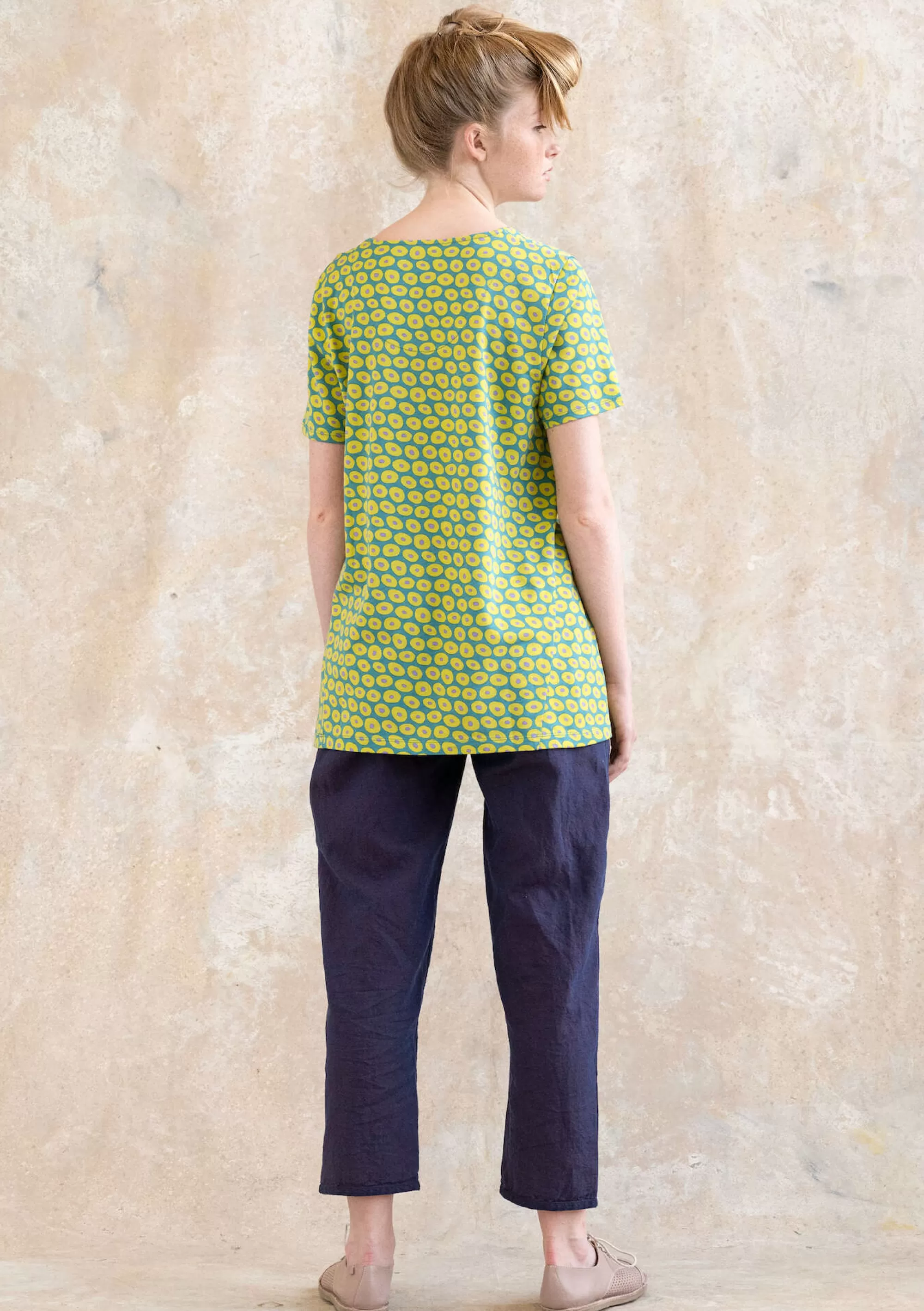 Pullover & Shirts | Öko-Baumwolle^Gudrun Sjödén Kurzarmshirt Billie Aus Bio-Baumwolle/Modal aqua-gemustert
