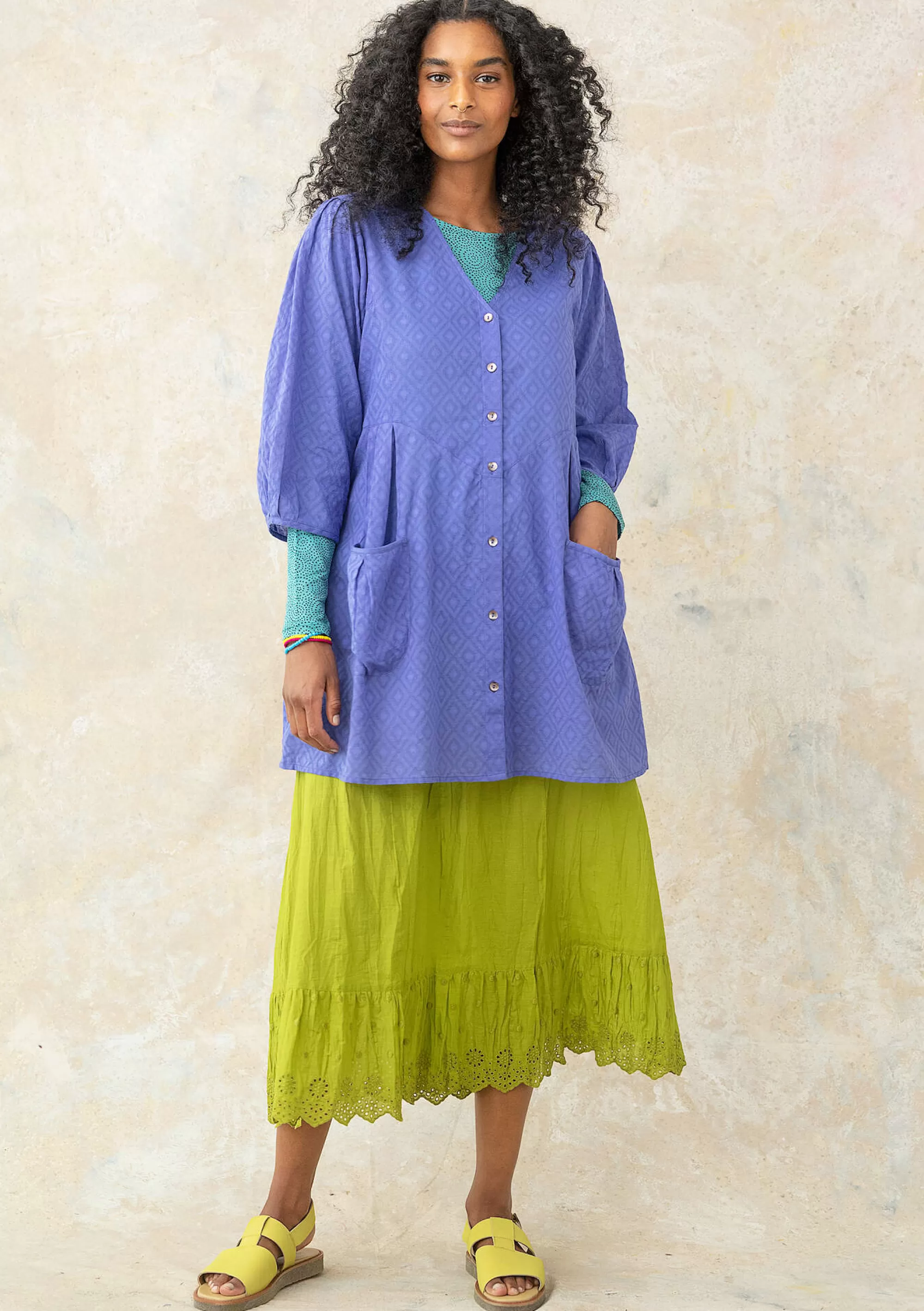 Blusen | Öko-Baumwolle^Gudrun Sjödén Künstlerbluse Aus Bio-Baumwollgewebe himmelblau