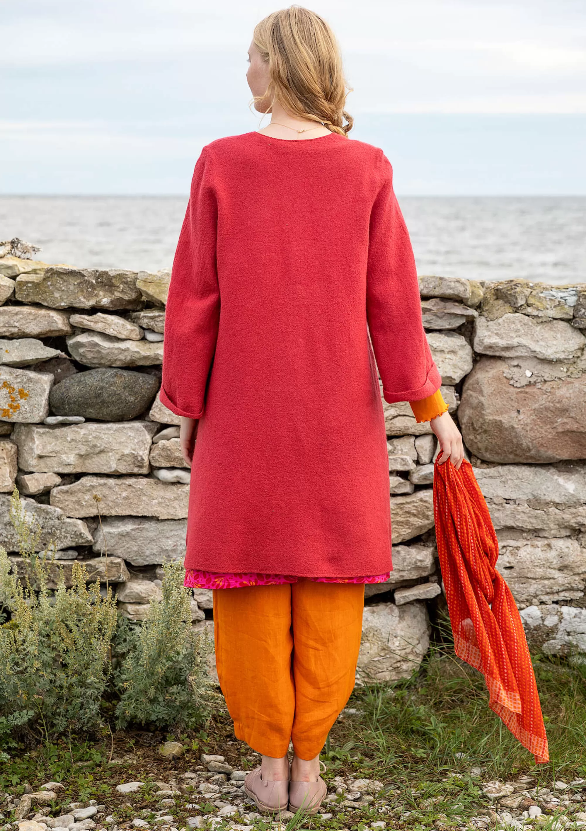 Strickjacken | Öko-Baumwolle^Gudrun Sjödén Langstrickjacke Aus Gefilzter Bio-Wolle rosenholz