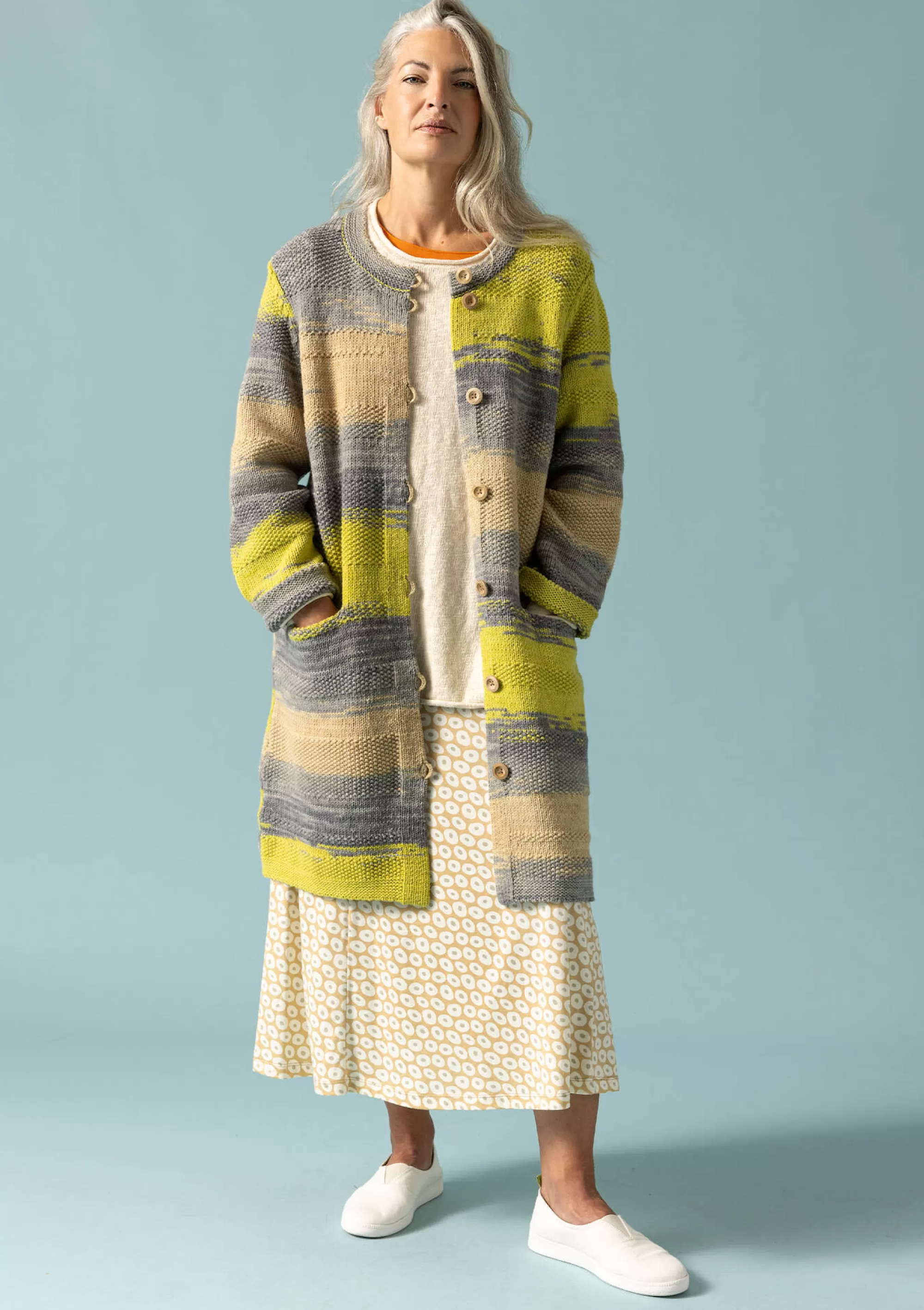 Strickjacken | Öko-Baumwolle^Gudrun Sjödén Langstrickjacke Ella Aus Wolle/Bio-Baumwolle hafer
