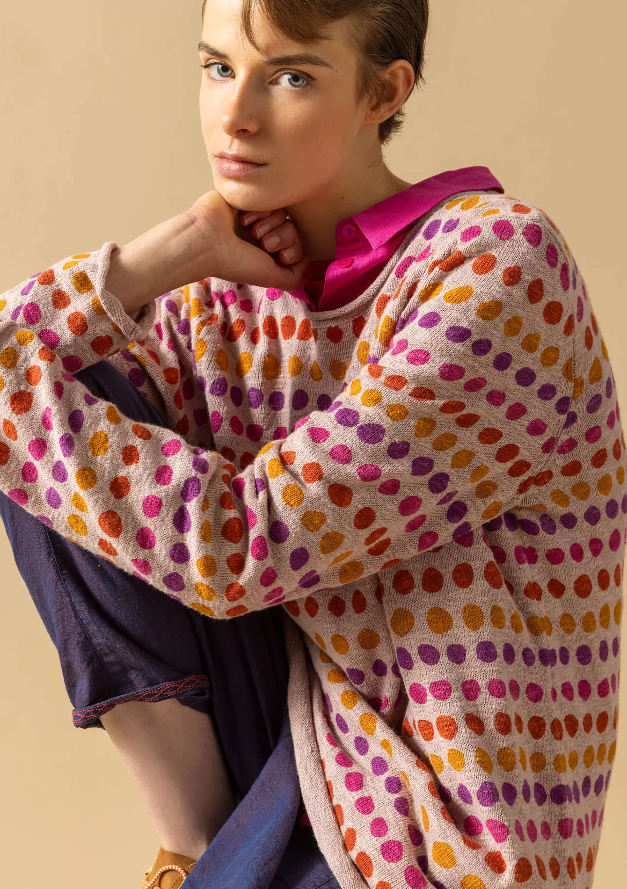 Pullover & Shirts | Öko-Baumwolle^Gudrun Sjödén Lieblingspullover Abby Aus Bio-/Recycling-Baumwolle rosa sand-gemustert