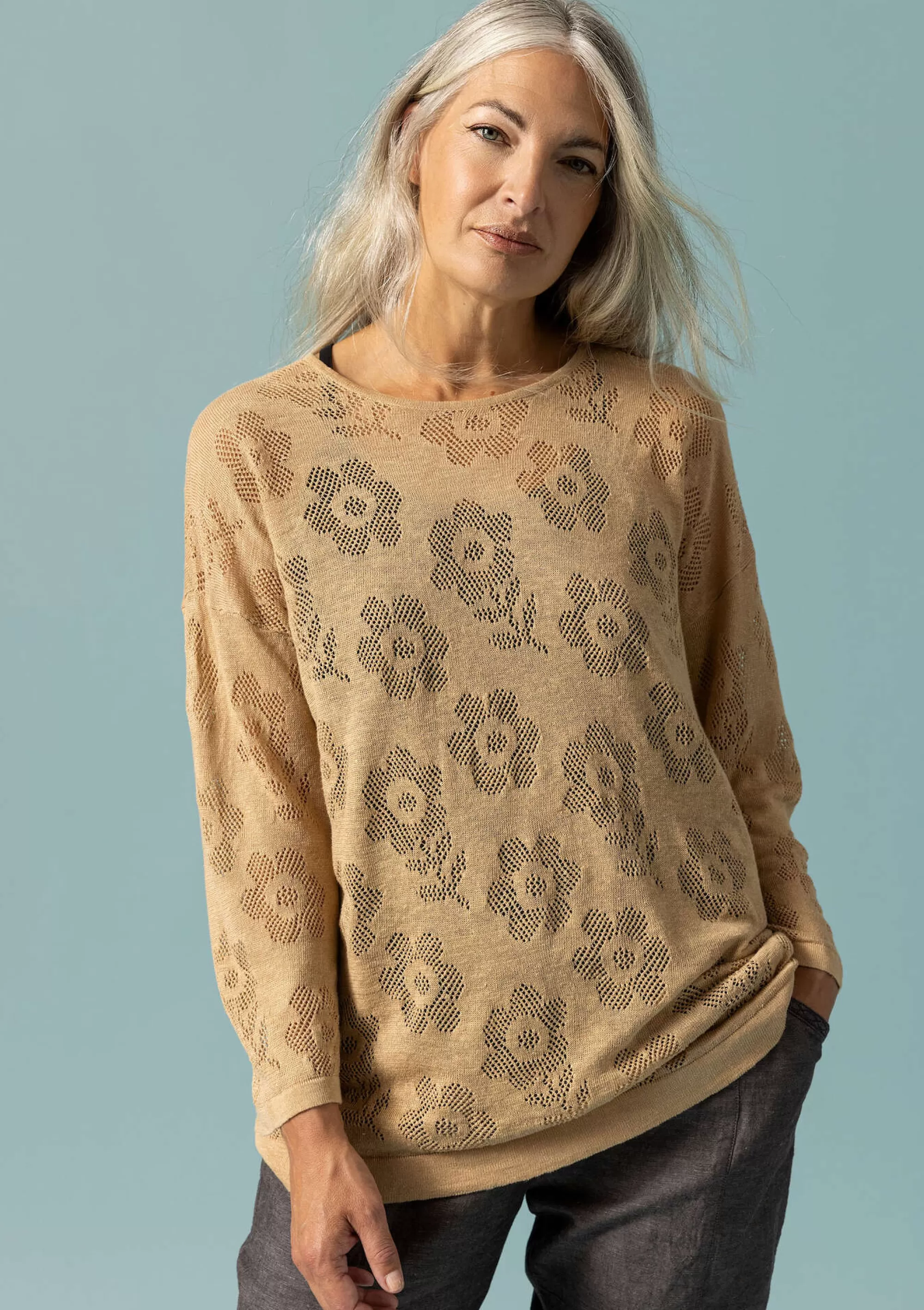 Pullover & Shirts | Leinenkleidung^Gudrun Sjödén Pointelle-Pullover Aus Leinen/Recycling-Leinen hafer