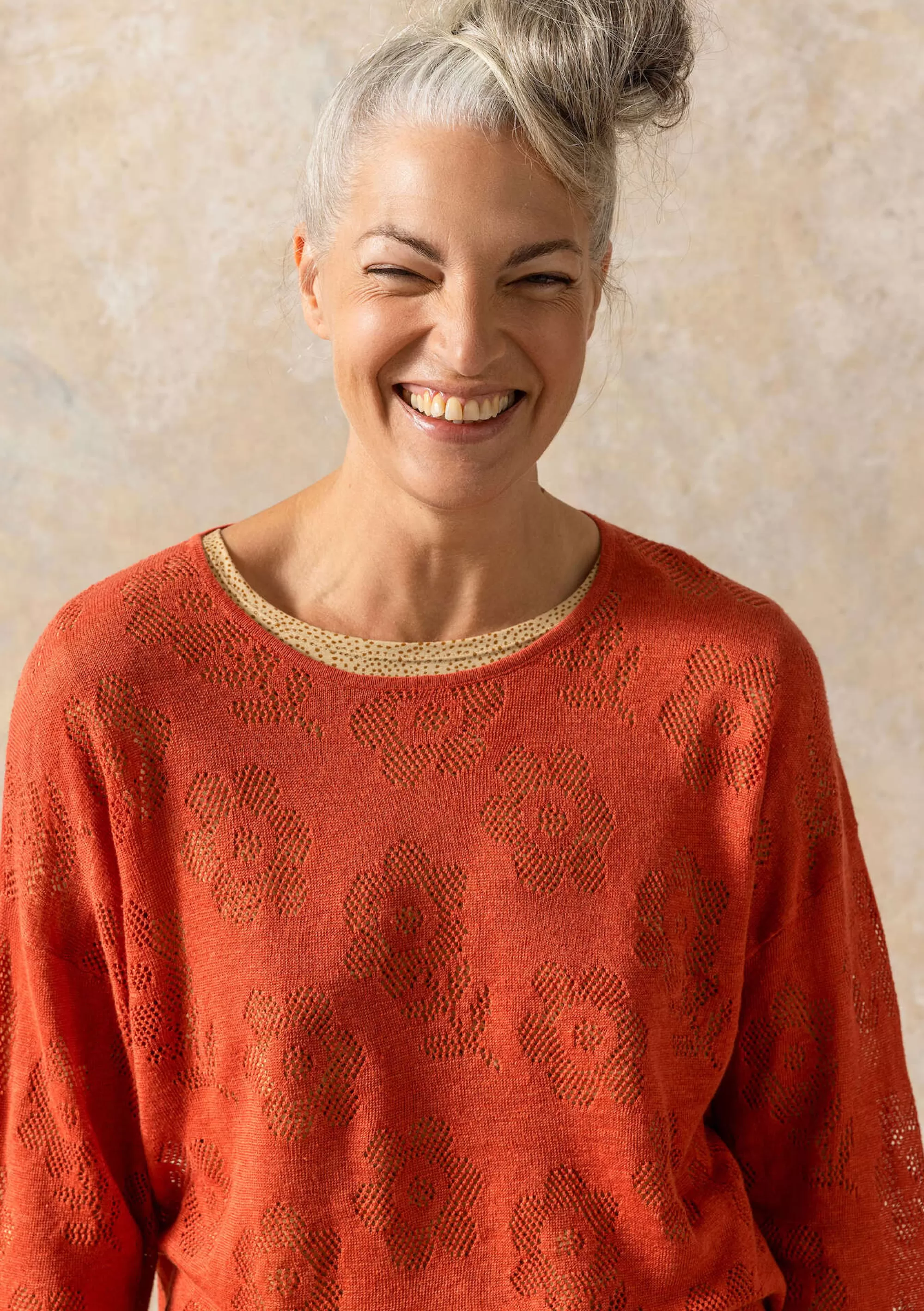 Leinenkleidung | Pullover & Shirts^Gudrun Sjödén Pointelle-Pullover Aus Leinen/Recycling-Leinen ziegel