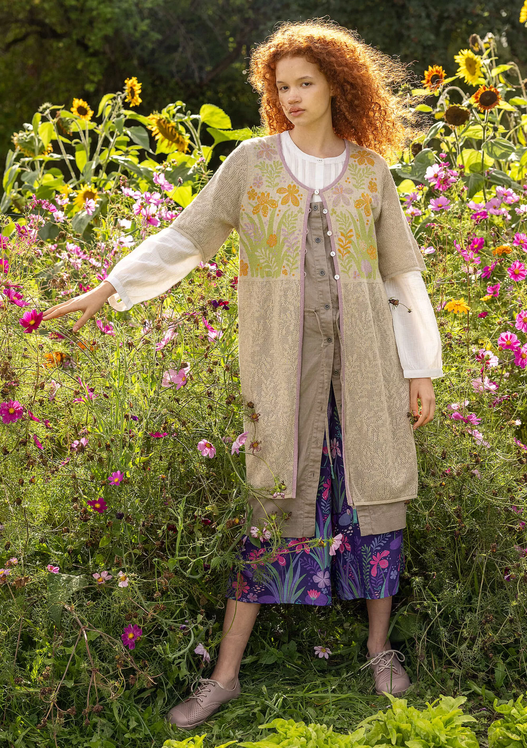 Strickjacken | Öko-Baumwolle^Gudrun Sjödén Pointelle-Strickjacke Iris Aus Leinen/Recycling-Baumwolle natur/ungefärbt