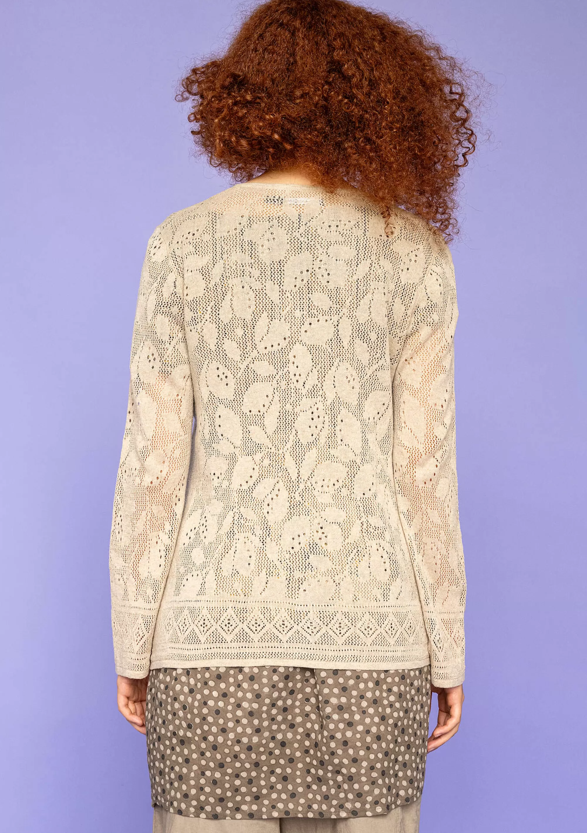 Strickjacken | Leinenkleidung^Gudrun Sjödén Pointelle-Strickjacke Luisa Aus Leinen/Recycling-Baumwolle natur/ungefärbt