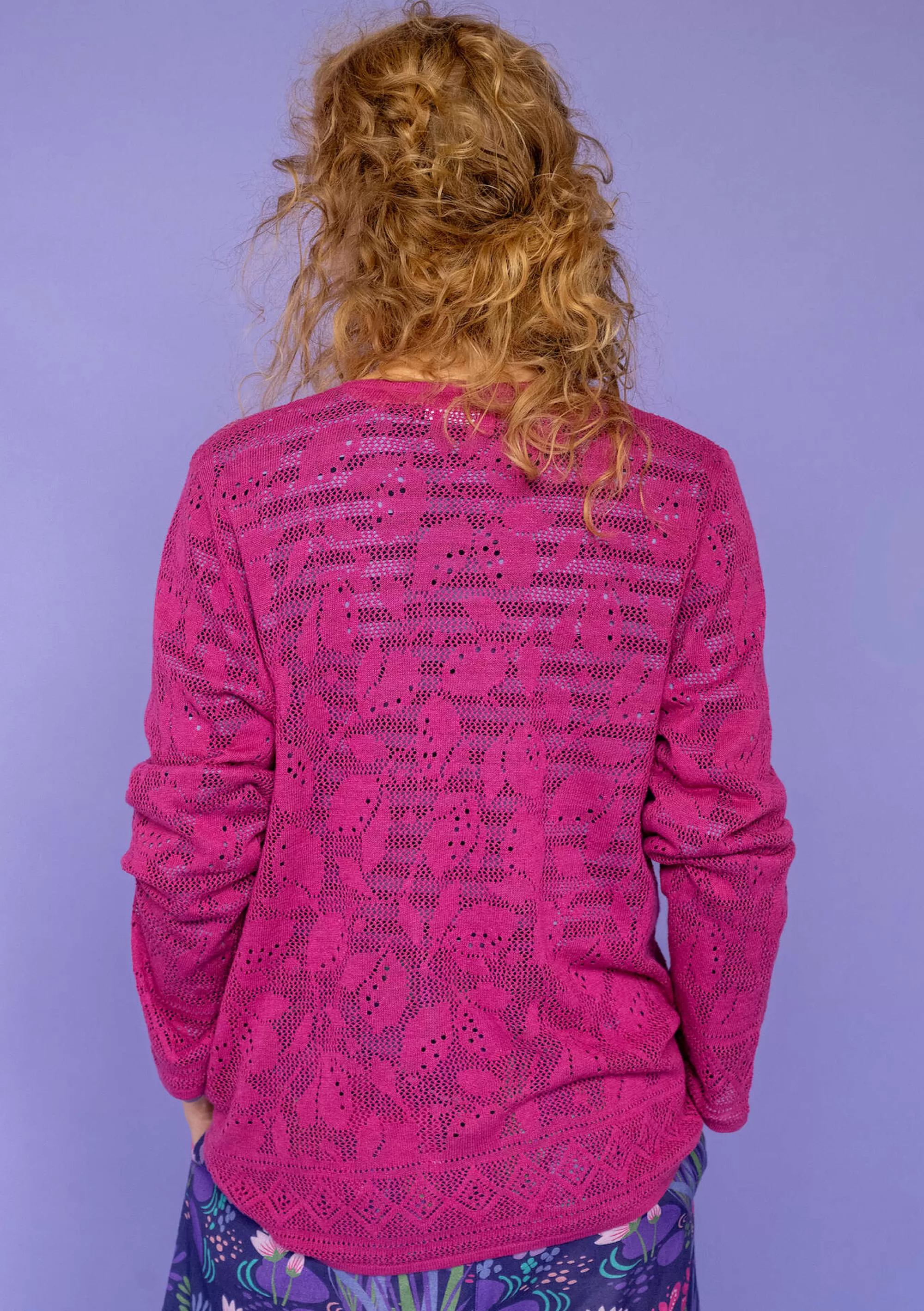 Strickjacken | Leinenkleidung^Gudrun Sjödén Pointelle-Strickjacke Luisa Aus Leinen/Recycling-Baumwolle orchideenrosa
