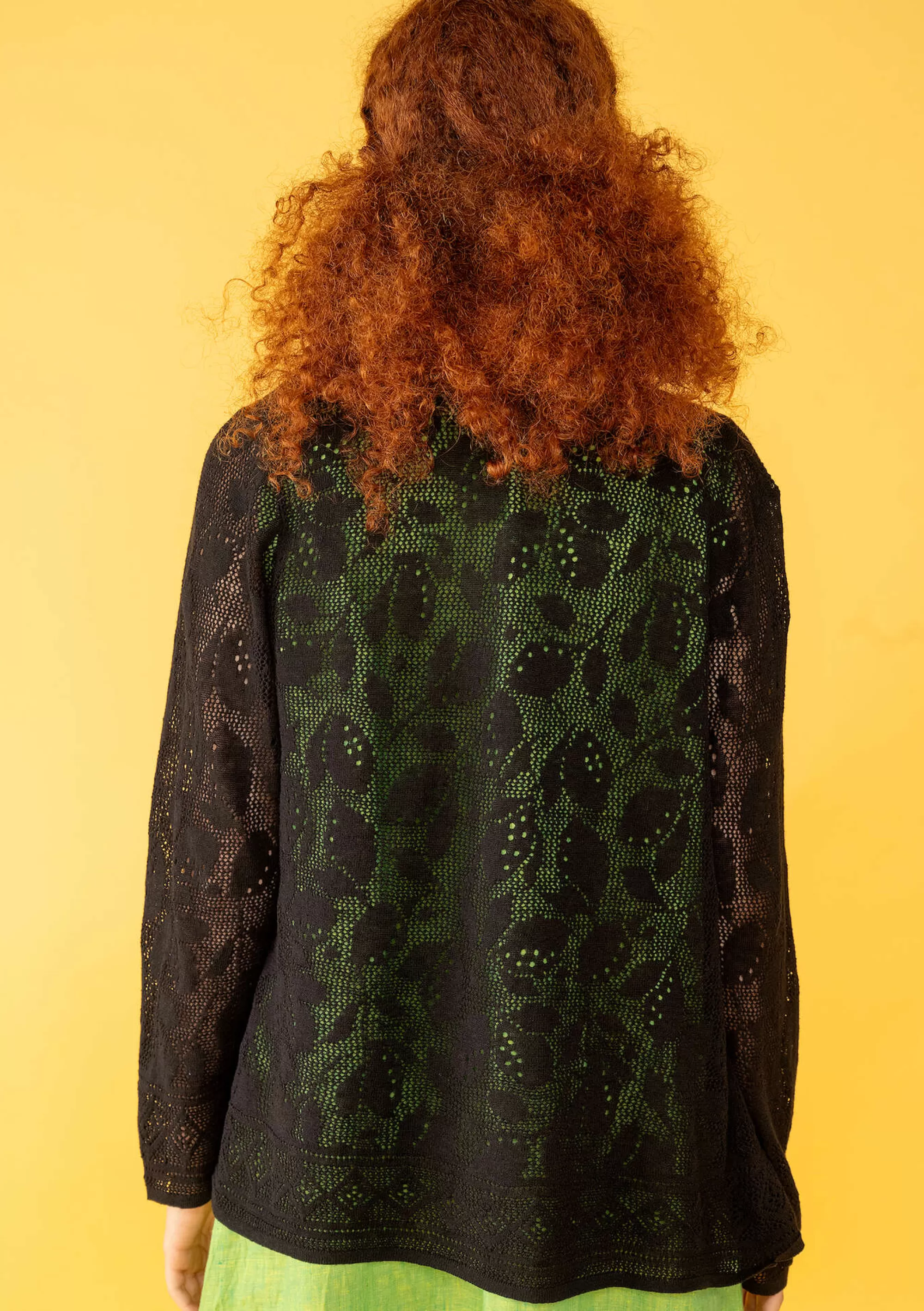 Strickjacken | Leinenkleidung^Gudrun Sjödén Pointelle-Strickjacke Luisa Aus Leinen/Recycling-Baumwolle schwarz