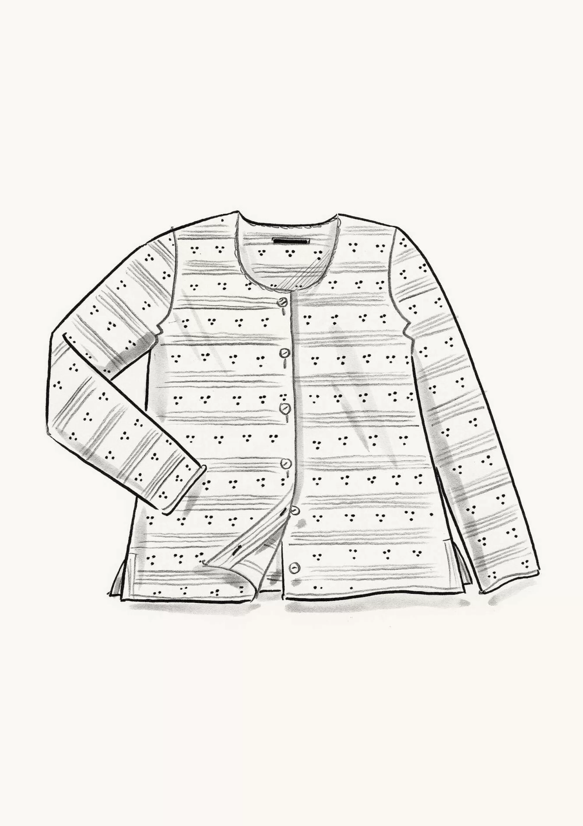 Strickjacken | Leinenkleidung^Gudrun Sjödén Pointelle-Strickjacke  schwarz
