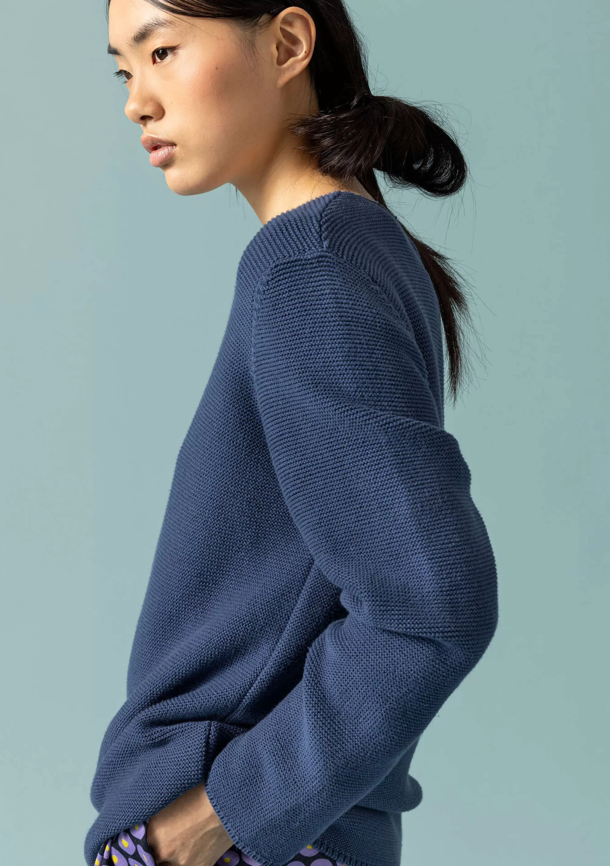 Pullover & Shirts | Skandinavische Mode^Gudrun Sjödén Pullover Aus Recycling-Baumwolle indigo
