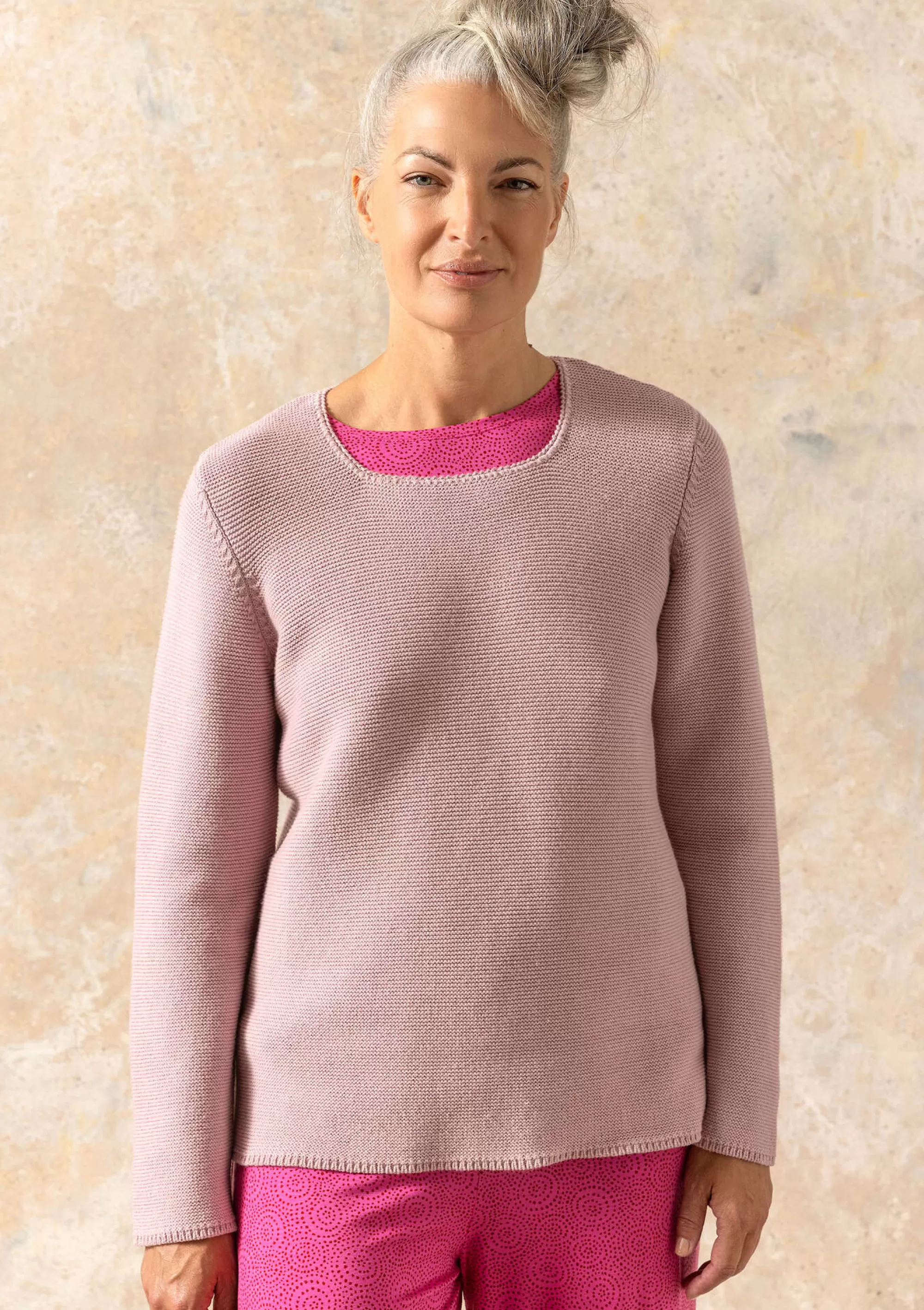 Pullover & Shirts | Skandinavische Mode^Gudrun Sjödén Pullover Aus Recycling-Baumwolle rosa sand