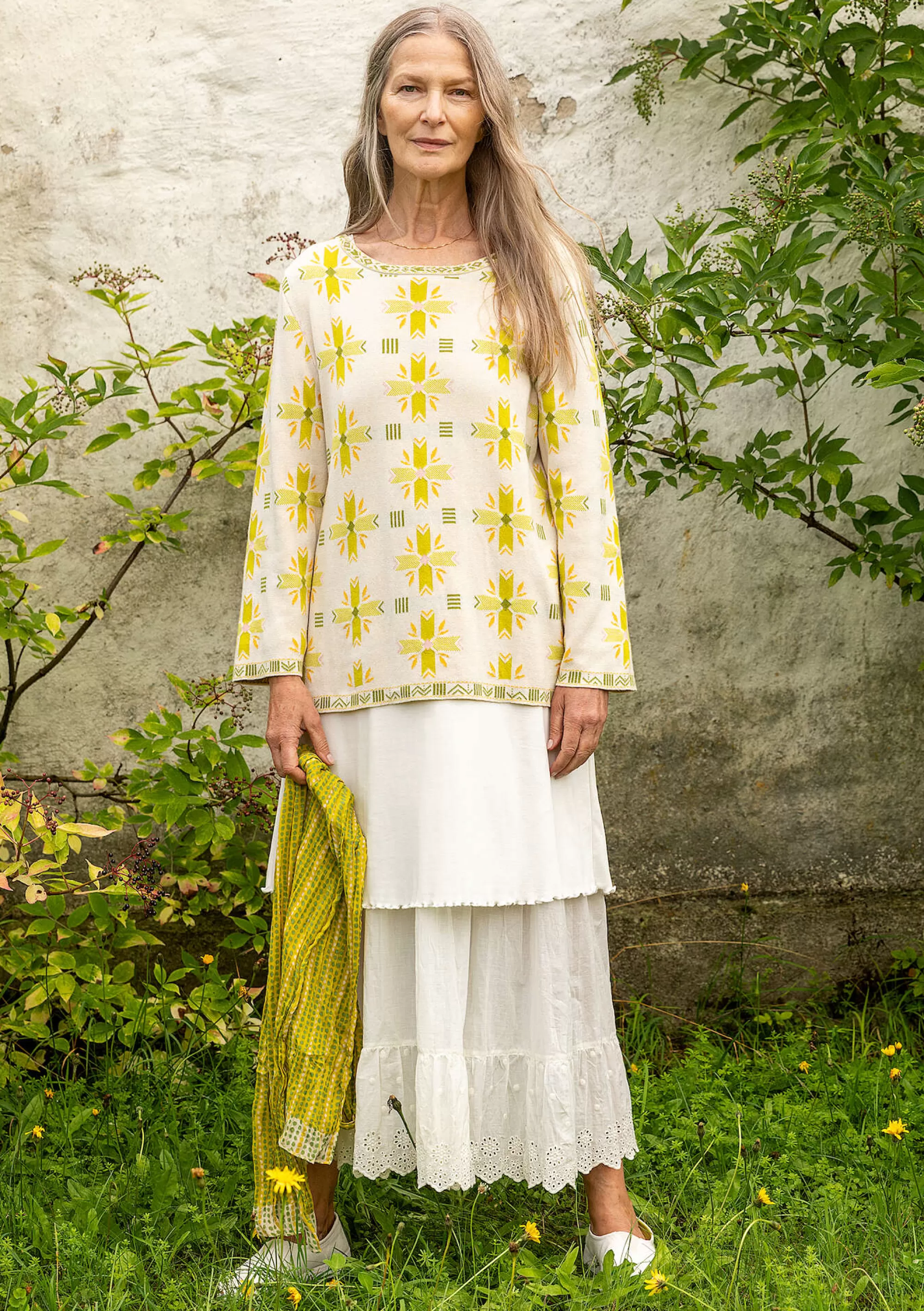 Pullover & Shirts | Blumenkleidung^Gudrun Sjödén Pullover Bunge Aus Bio- Und Recycling-Baumwolle limettengrün
