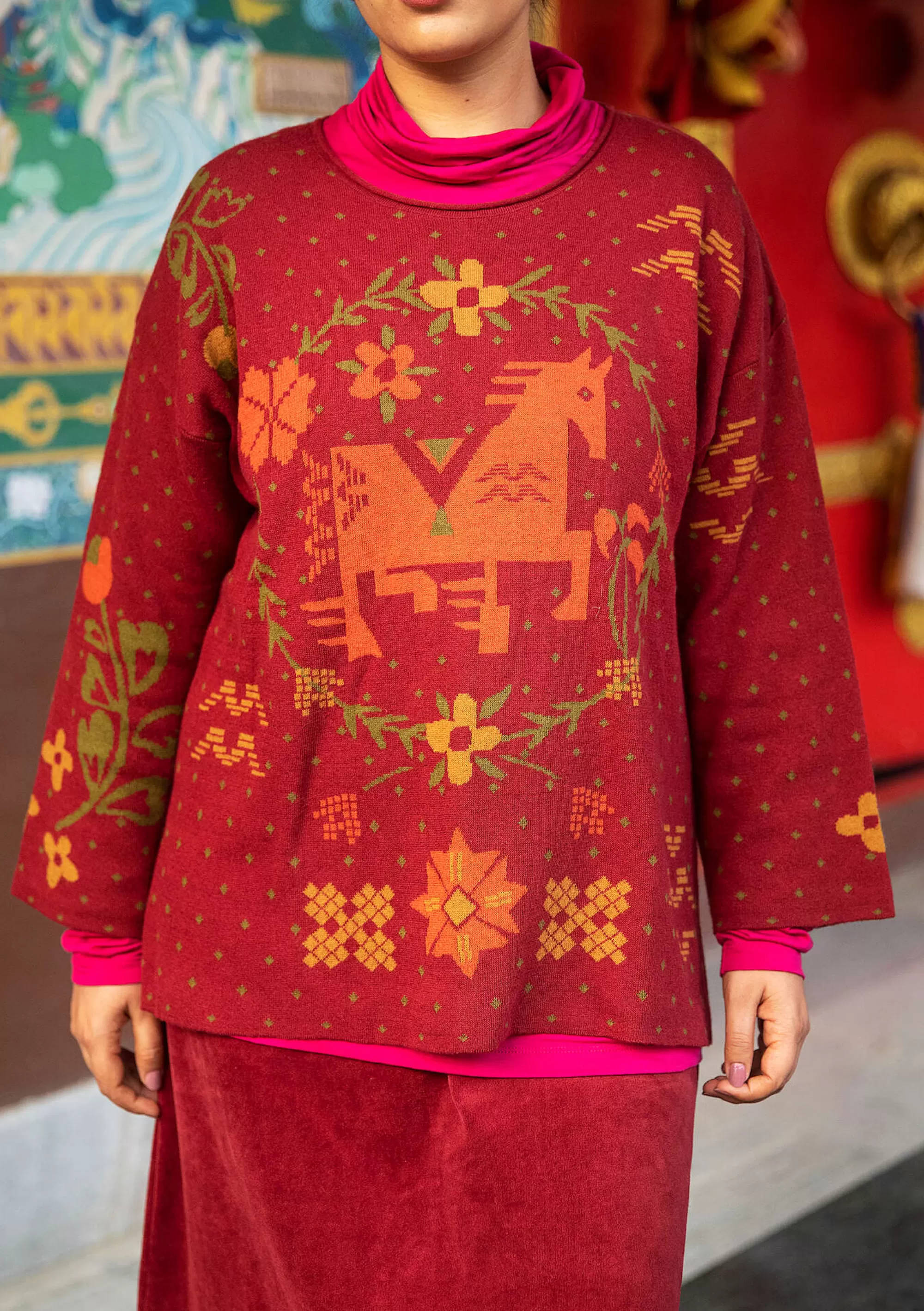Pullover & Shirts | Lagenlook^Gudrun Sjödén Pullover Feru Aus Bio-Baumwolle/Leinen achatrot