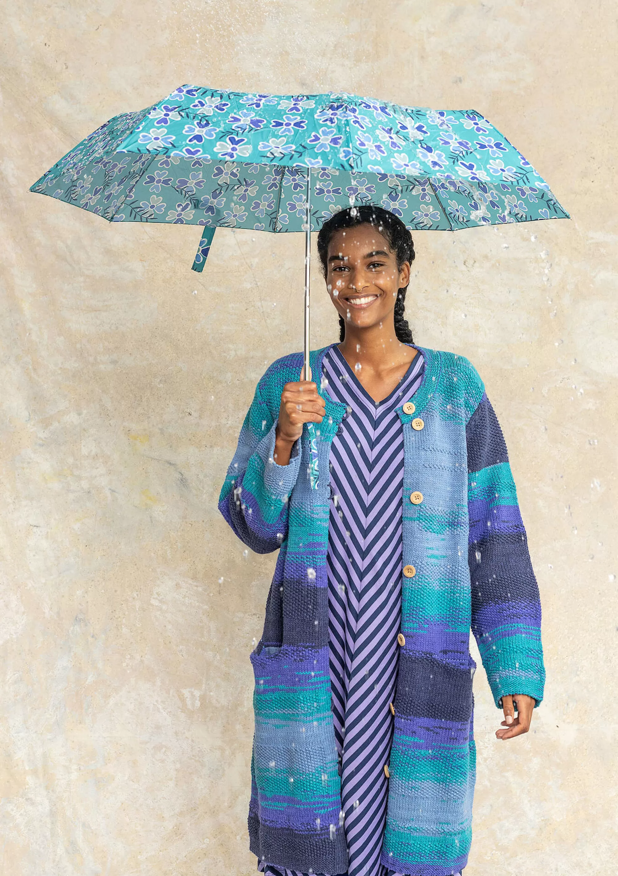 Accessoires | Blumenkleidung^Gudrun Sjödén Regenschirm Peggy Aus Recycling-Polyester aqua
