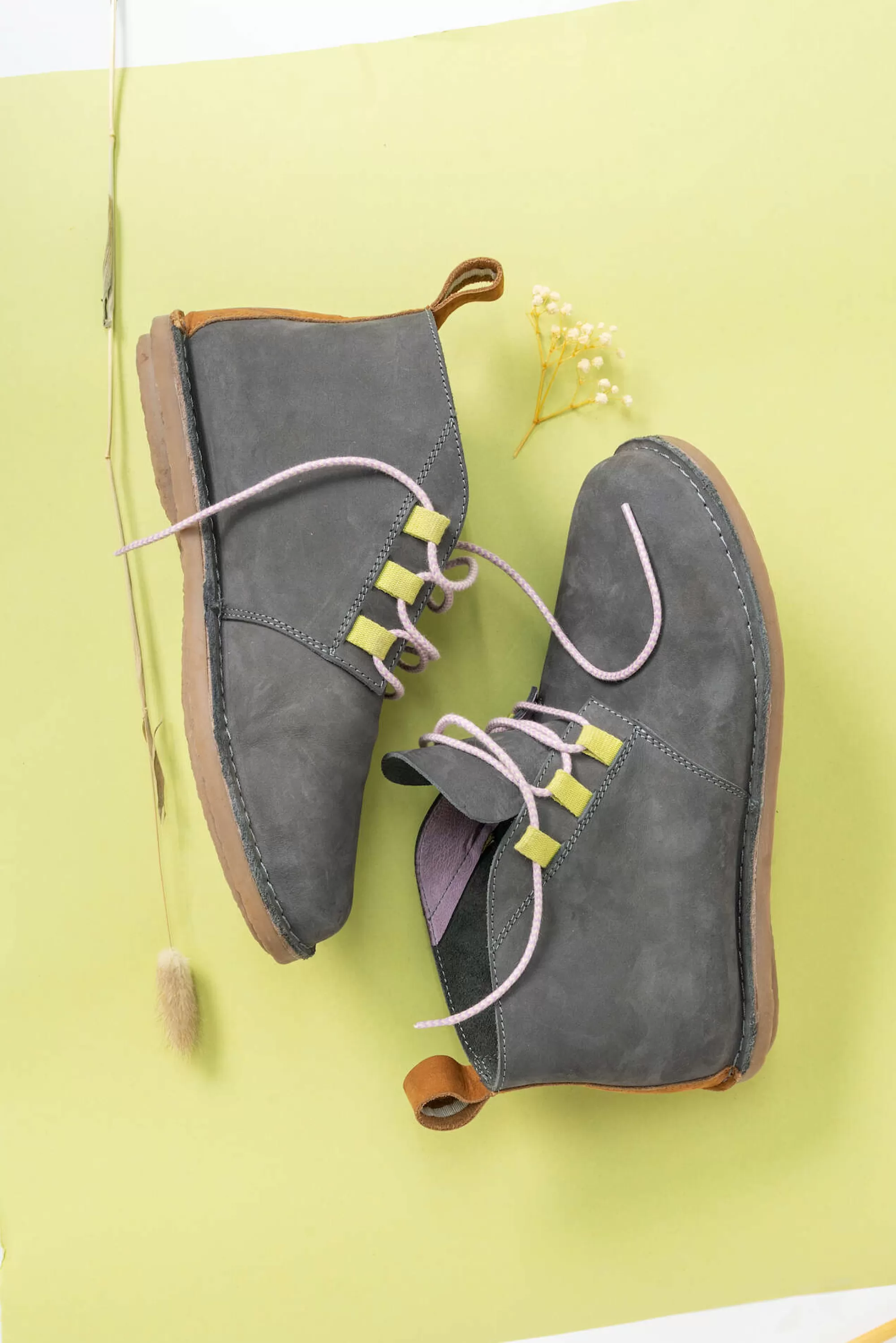 Schuhe^Gudrun Sjödén Stiefeletten Aus Nubukleder aschgrau