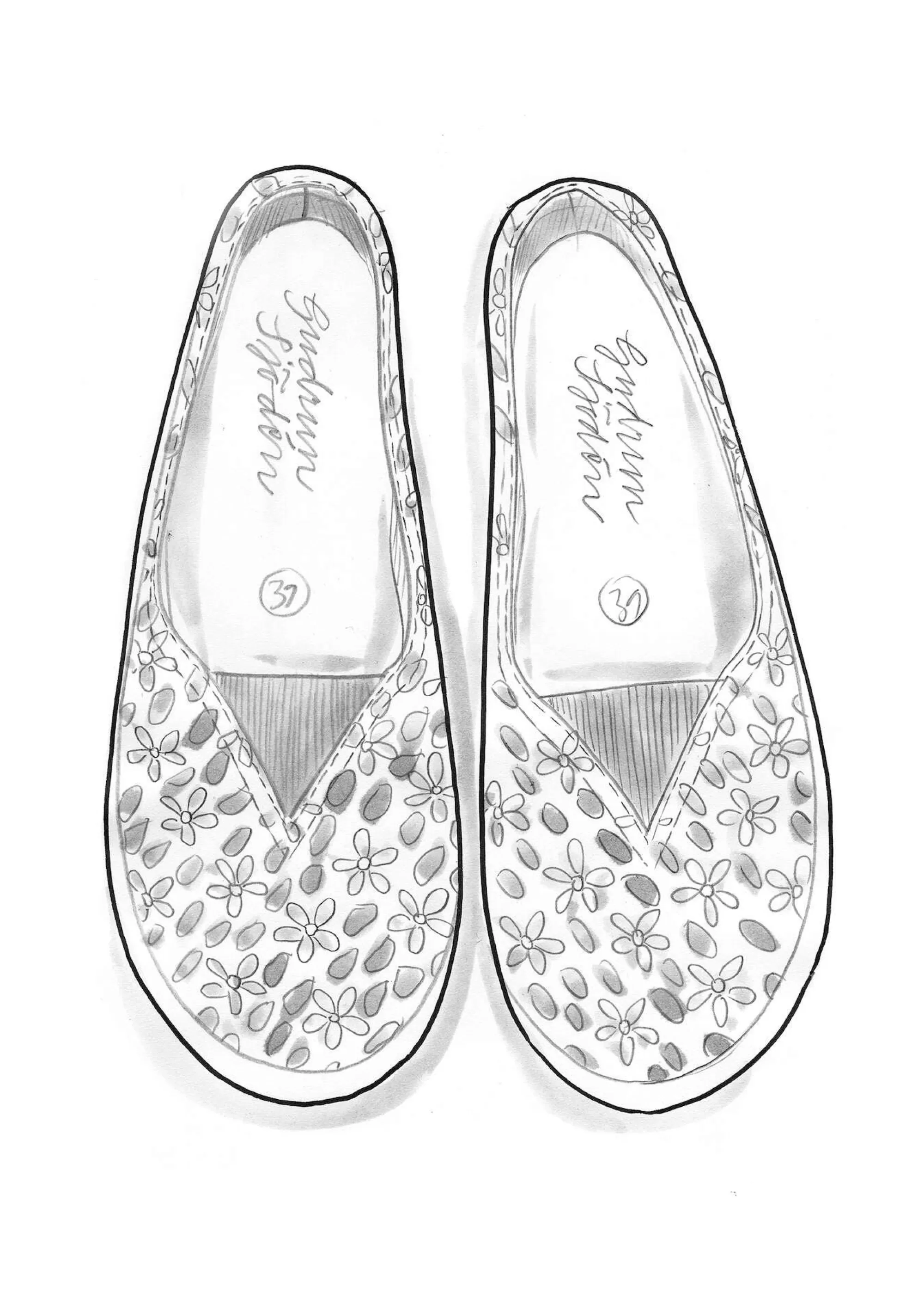 Schuhe | Blumenkleidung^Gudrun Sjödén Stoffschuhe Jane Aus Baumwolle himmelblau