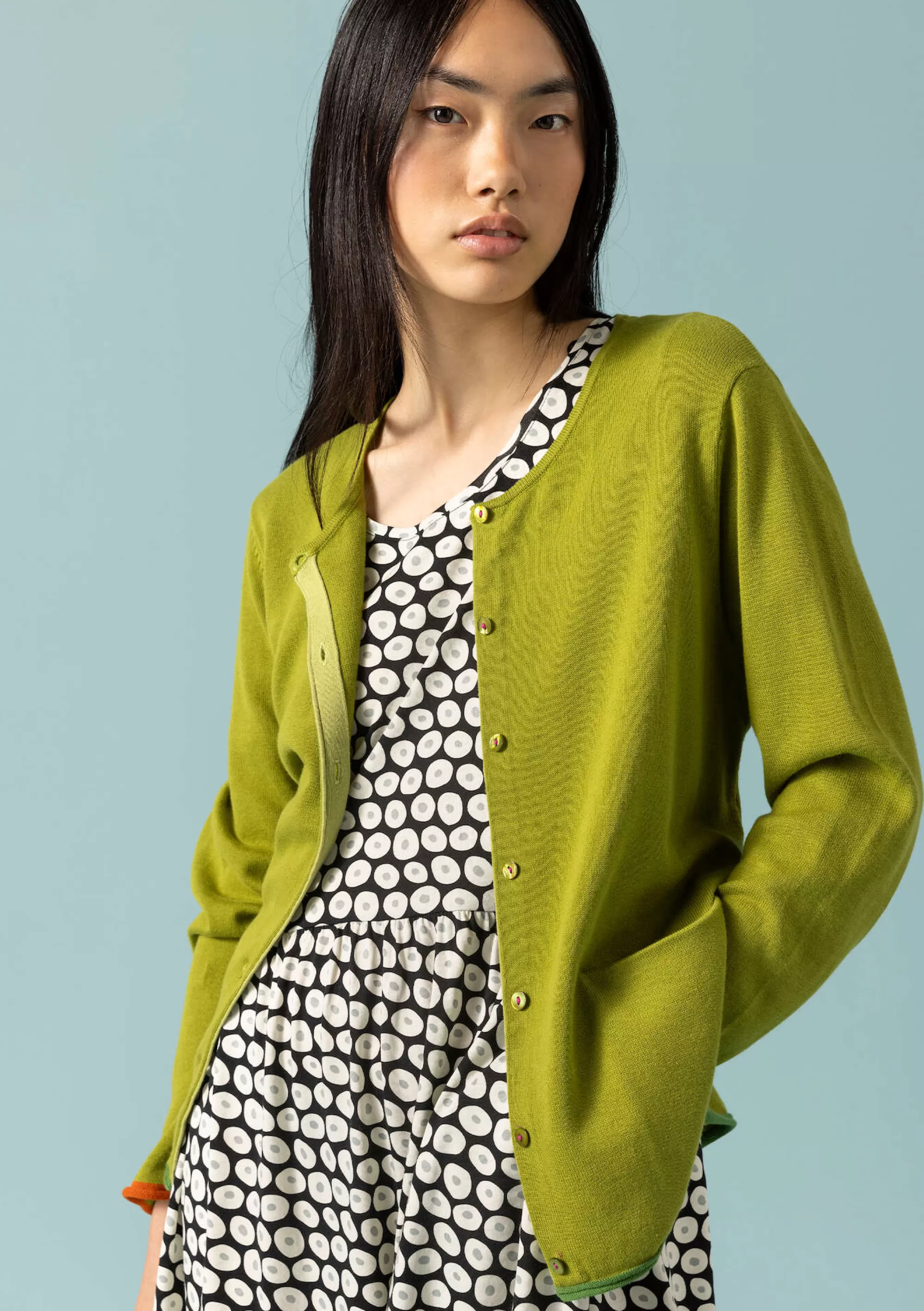 Strickjacken | Öko-Baumwolle^Gudrun Sjödén Strickjacke Aus Bio-/Recycling-Baumwolle hellkräutergrün