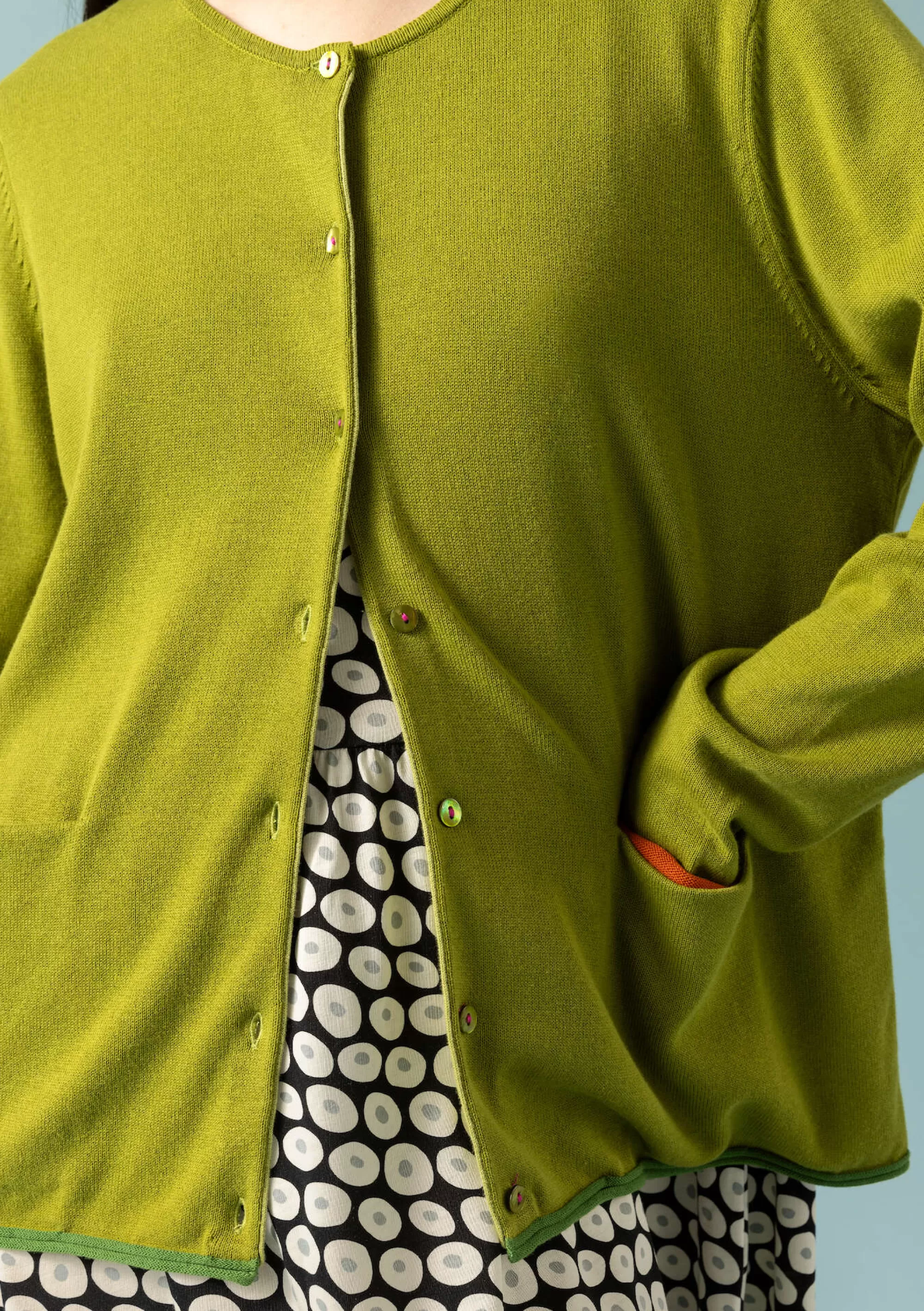Strickjacken | Öko-Baumwolle^Gudrun Sjödén Strickjacke Aus Bio-/Recycling-Baumwolle hellkräutergrün