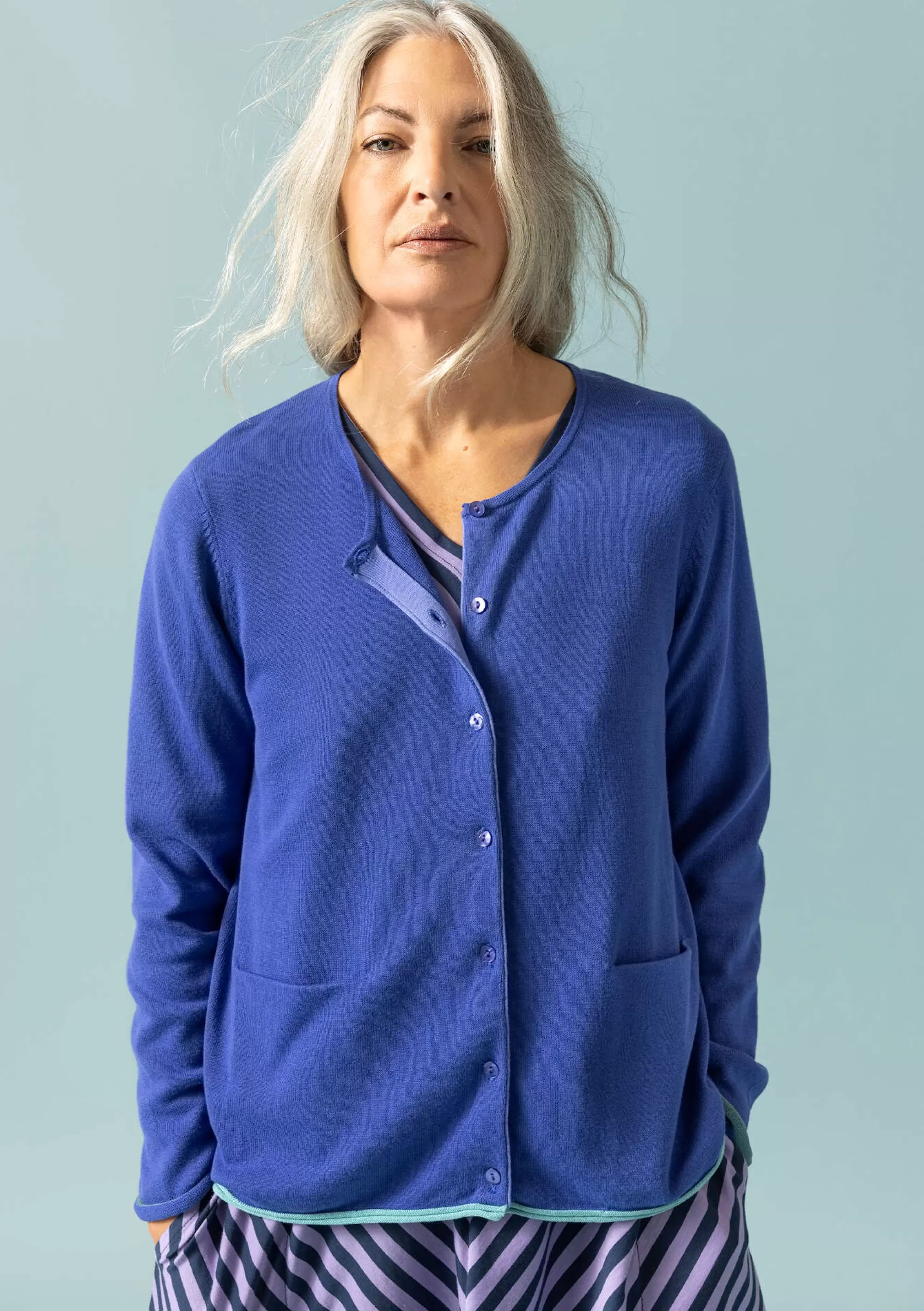 Strickjacken | Öko-Baumwolle^Gudrun Sjödén Strickjacke Aus Bio-/Recycling-Baumwolle lupine