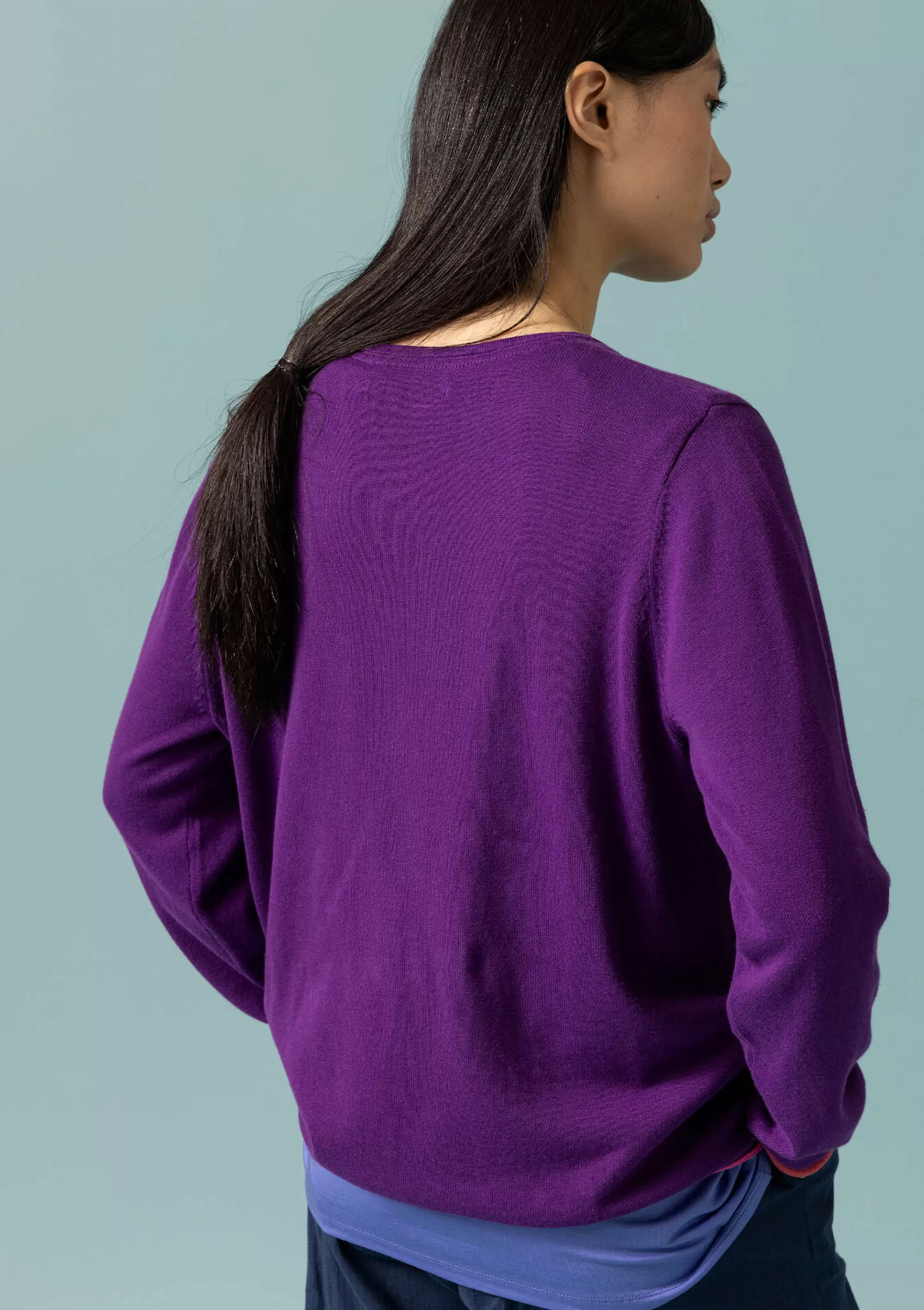 Strickjacken | Öko-Baumwolle^Gudrun Sjödén Strickjacke Aus Bio-/Recycling-Baumwolle pflaume